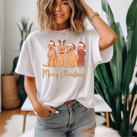 Golden Retriever Christmas TShirt for Christmas Dog Present for Golden Retriever Mom gifts for Golden retriever Lover gift for Her