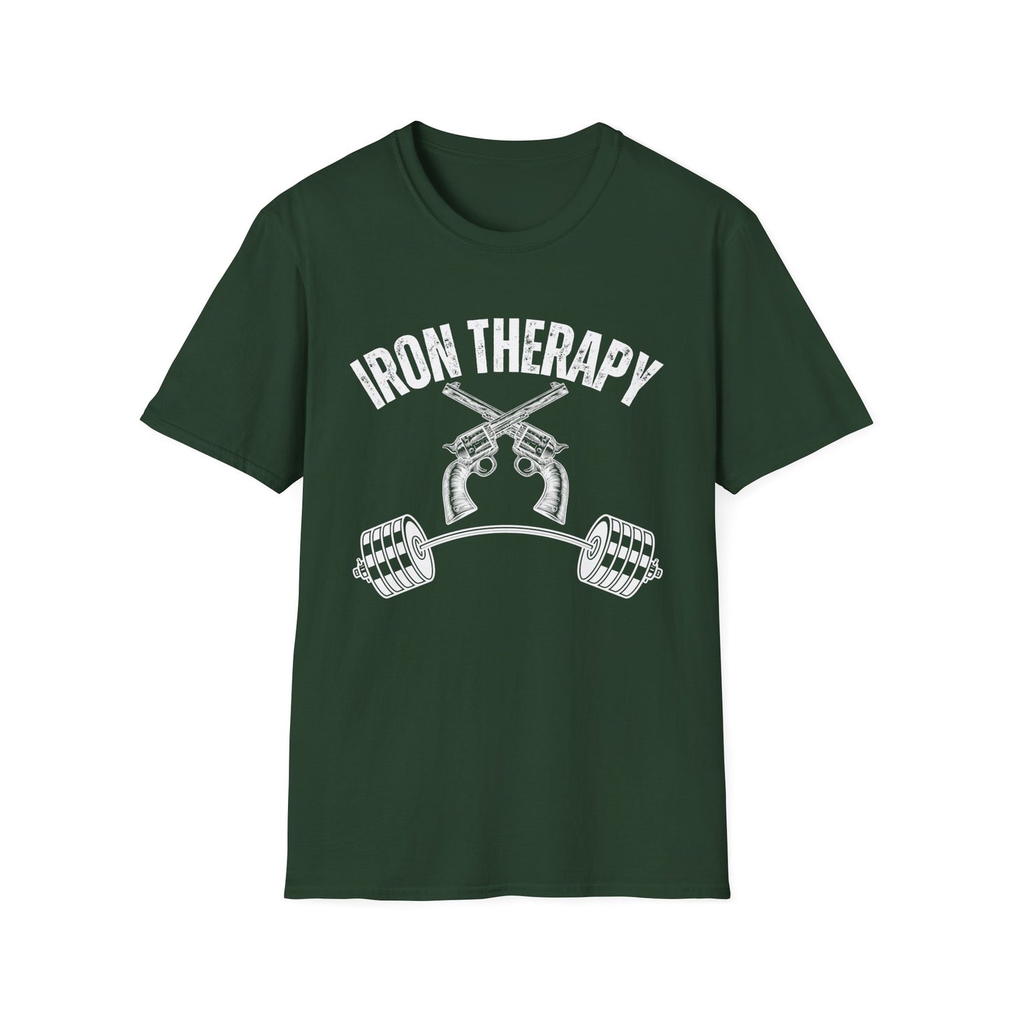 Workout Shirt for Gun Lover gift for Weightlifting T-shirt for Gym Lover gifts for Powerlifting Tee Shirts for Him Iron Therapy Shirt
