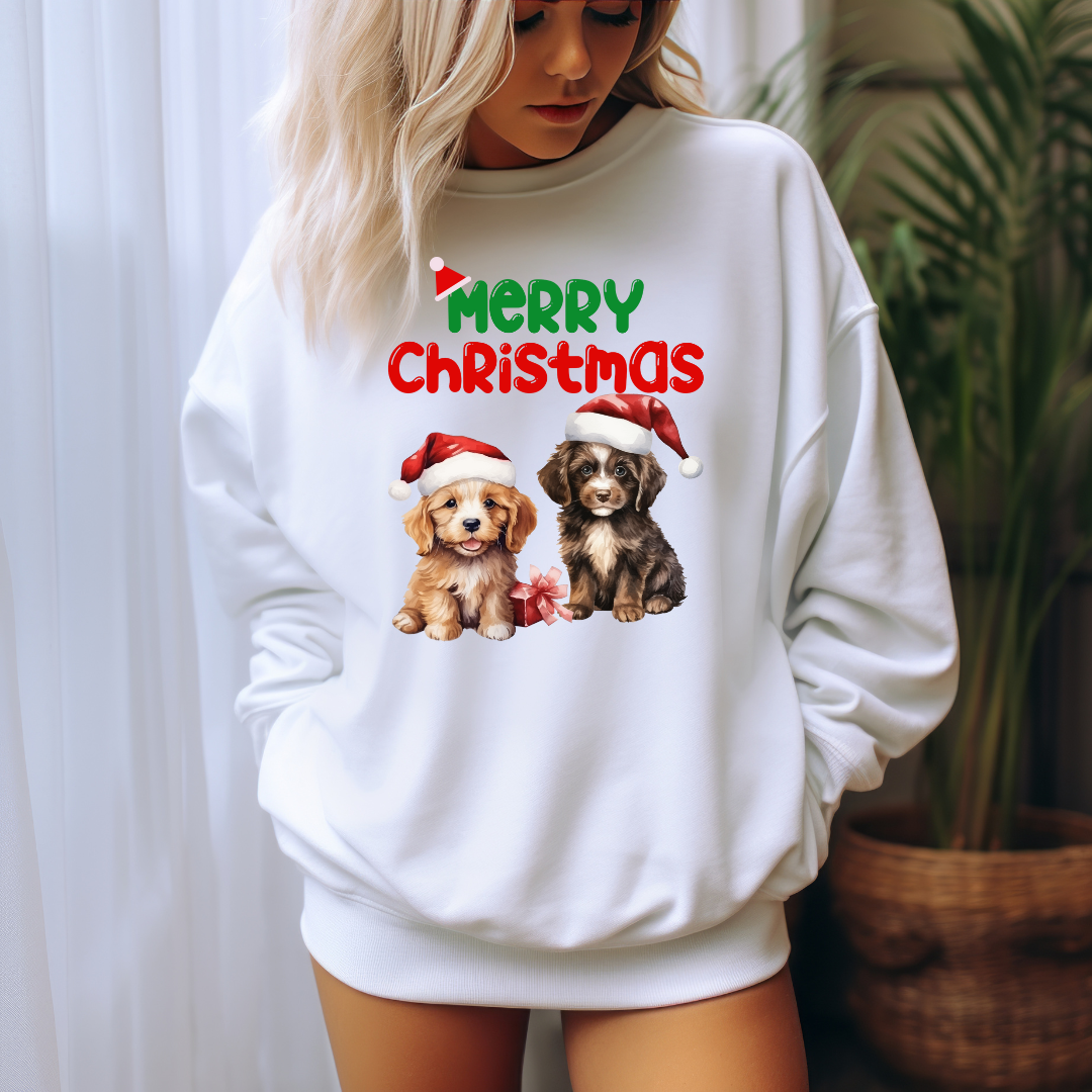 Christmas Dog Sweatshirt for Puppy Lover gift for Puppy Love Sweatshirts for Christmas present for Dog mom gift for Dog Lover Sweater for Her