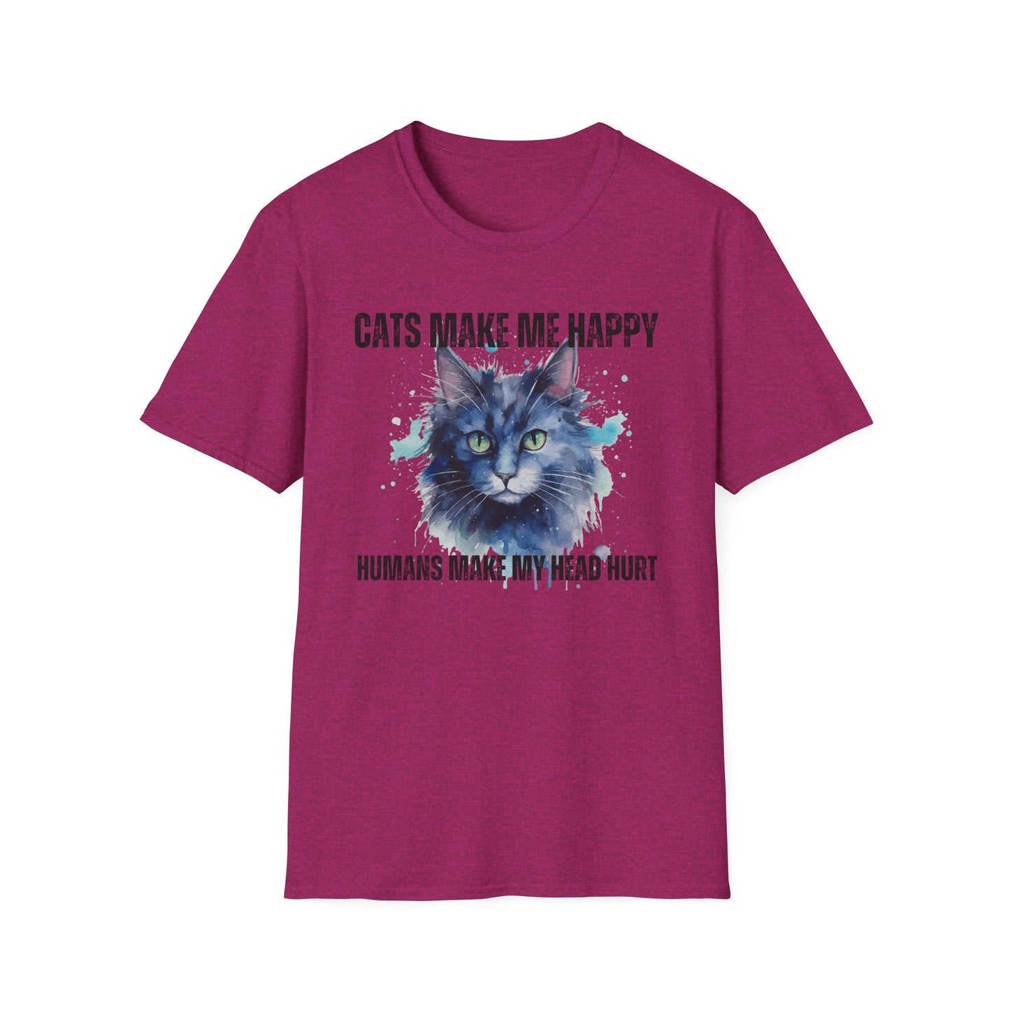 Colorful Cat Shirt for Cat Lover Tshirt for Cat Lovers gifts for Cat Moms gift Funny Cat Tshirt Cat Pun Tee Shirts Humans Make My Head Hurt