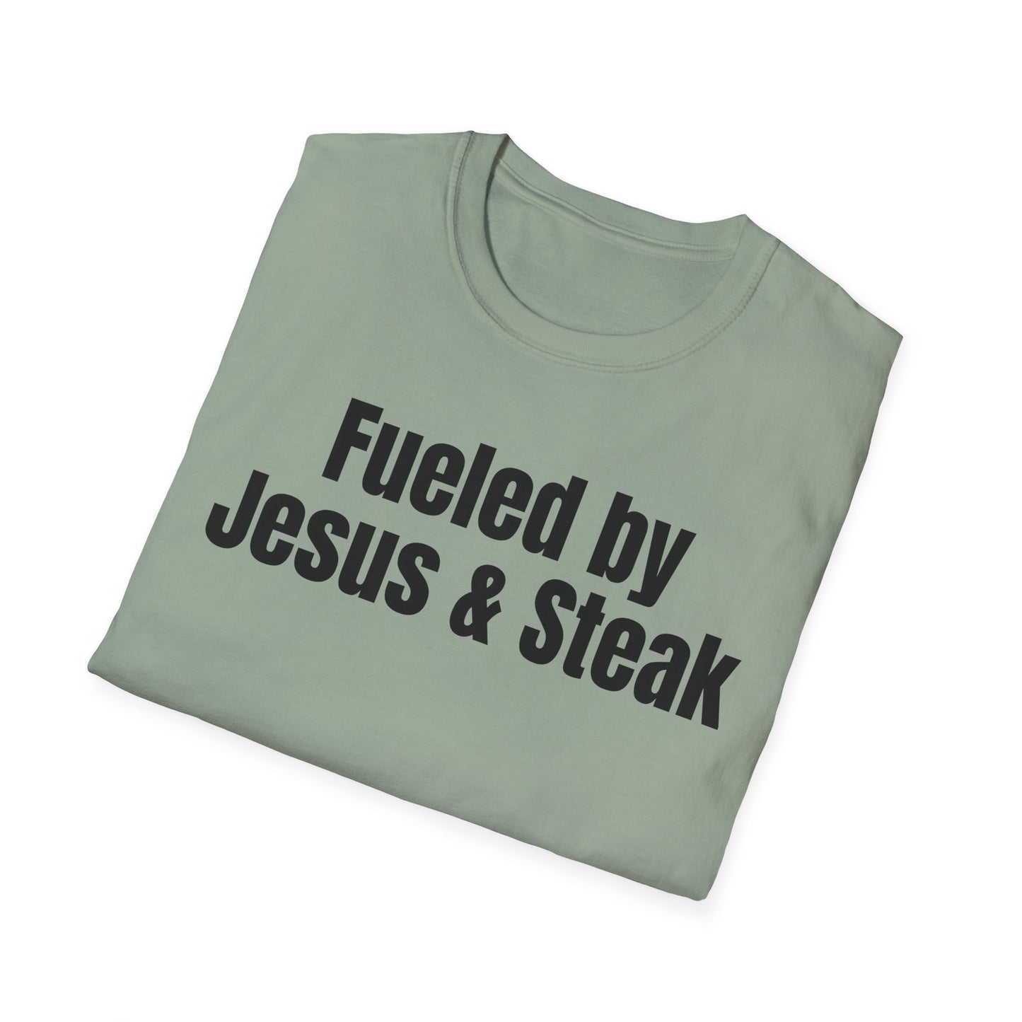 Fueled By Jesus and Steak Shirt for Christian Tshirts for the Gym t shirts for him gifts for her Christian Workout Shirts for Steak Lovers