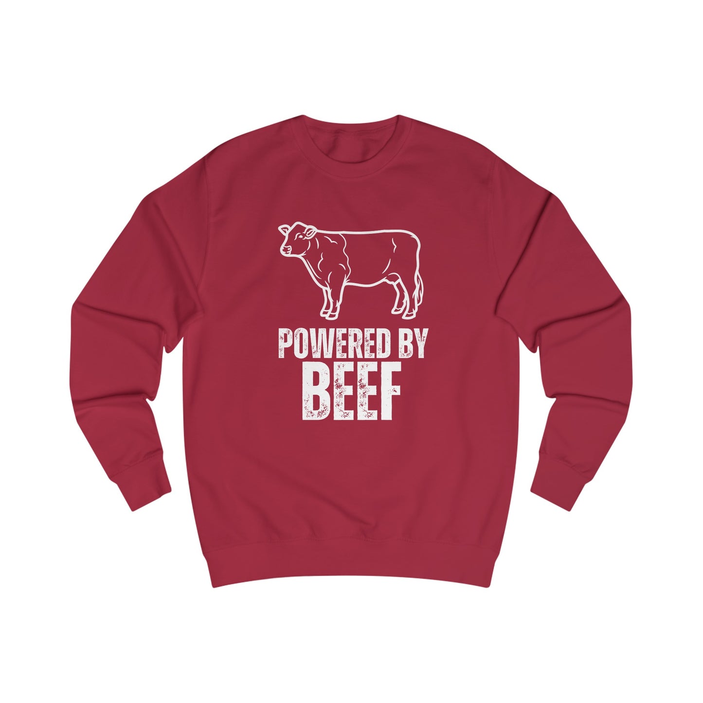 Funny Beef Lover Pullover sweater for Carnivore gift for Meat Lover for Steak Lover Sweat Shirt POWERED BY BEEF Cow SweatShirt