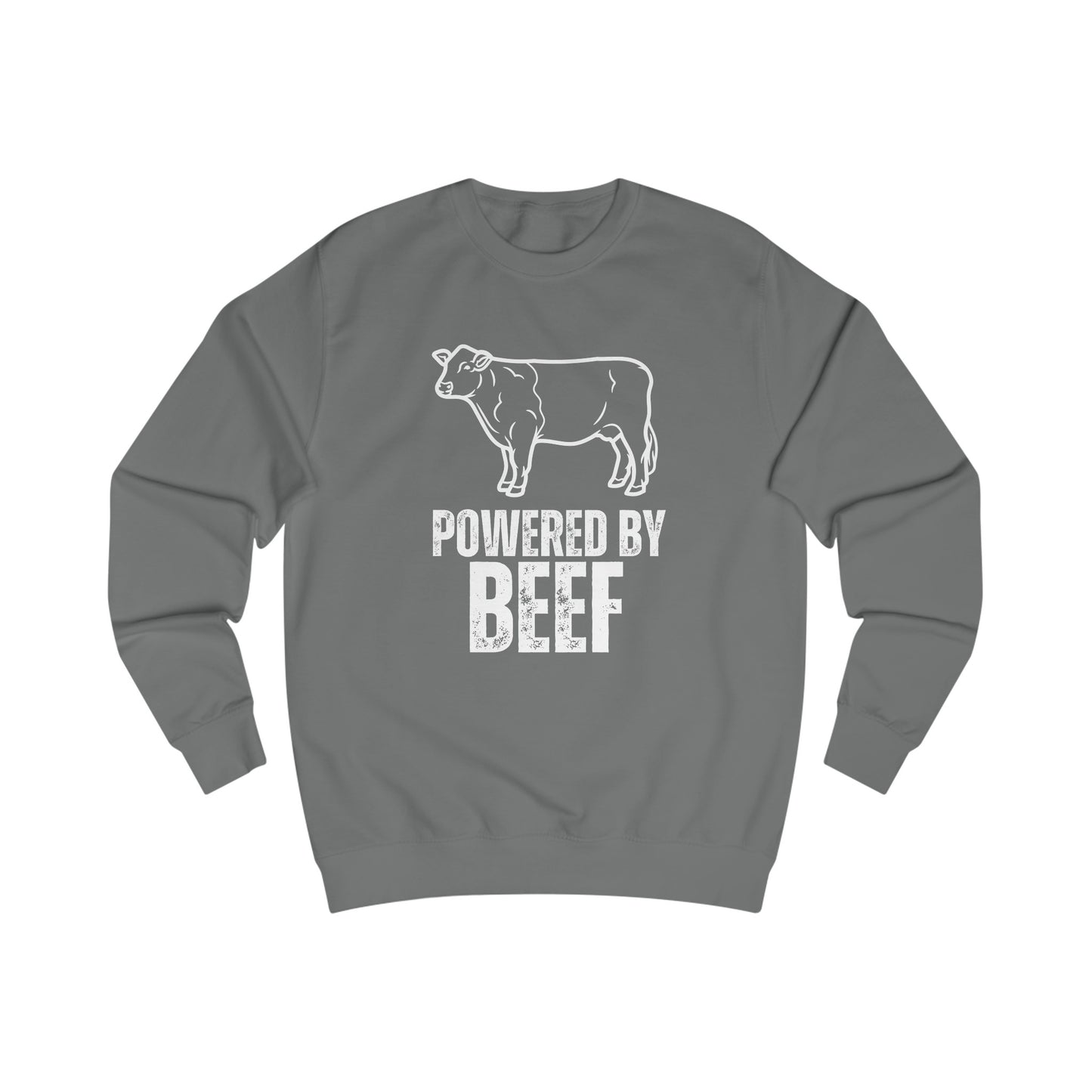 Funny Beef Lover Pullover sweater for Carnivore gift for Meat Lover for Steak Lover Sweat Shirt POWERED BY BEEF Cow SweatShirt