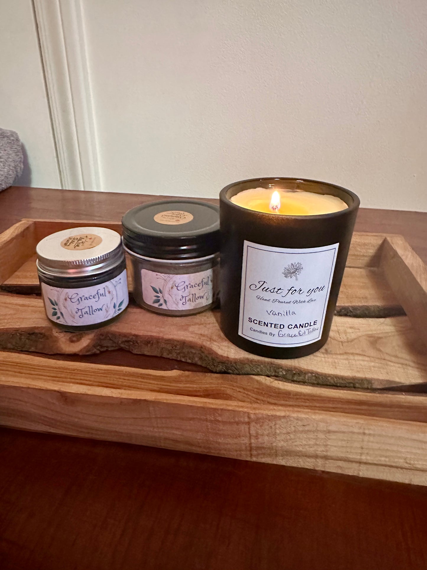 Honey Tallow Beeswax Candle All Natural Beef Tallow Candles Beeswax Candle Michigan Honey Candle Essential Oils