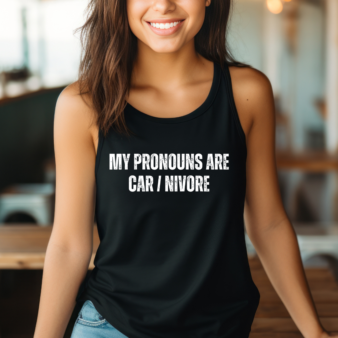 My Pronouns are CAR / NIVORE Tank Top for Carnivore Diet gift for the Proper Human Diet Tank Tops for Men gifts for Him