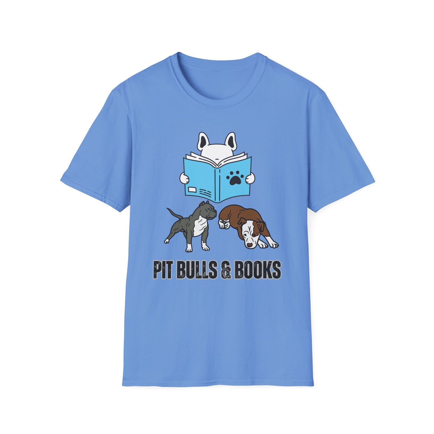 Pit Bulls & Books Lover Tee Shirts Shirt Pit Bull Reading Dog T shirt for Dog Lover gift Dog Books Shirt T-shirt Book Lover Gift for Pit Bull Lover gift