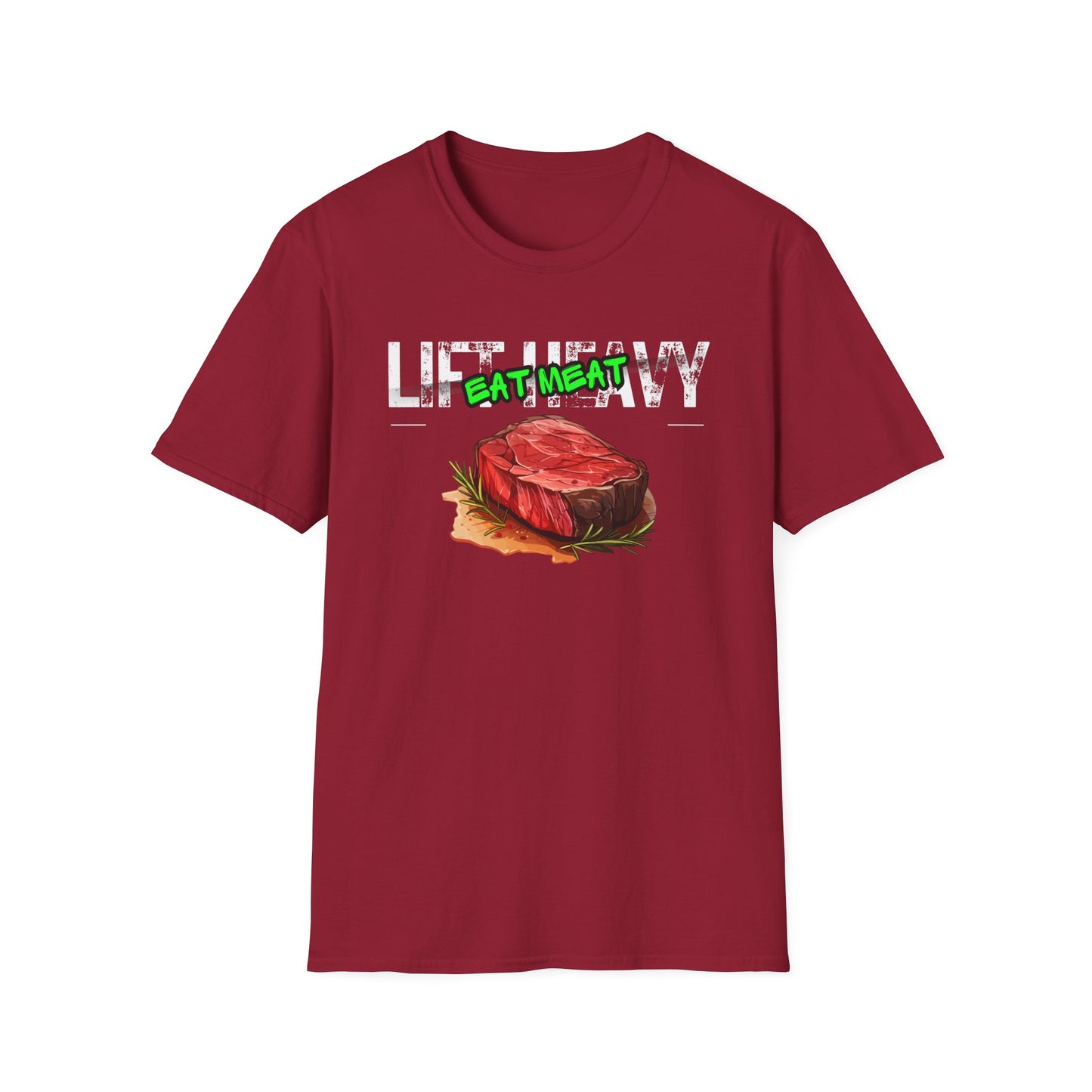 Workout Graphic Tee - lift heavy eat meat - carnivore diet shirt - steak lover gift ideas bbq tshirts