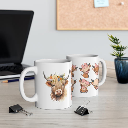 Highland Cow Mug for Farmer's Gifts for Cow Lovers gift Cow Face Coffee Mug Cow Face Cow Cup Cute Cow Mugs for Cow Print gifts Cow Theme