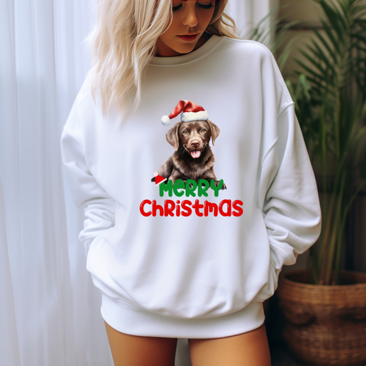 Chocolate Lab Sweatshirt for Christmas Sweatshirts for Dog Lovers gifts for Christmas Dog Sweaters for Brown Lab Mom gifts for Her