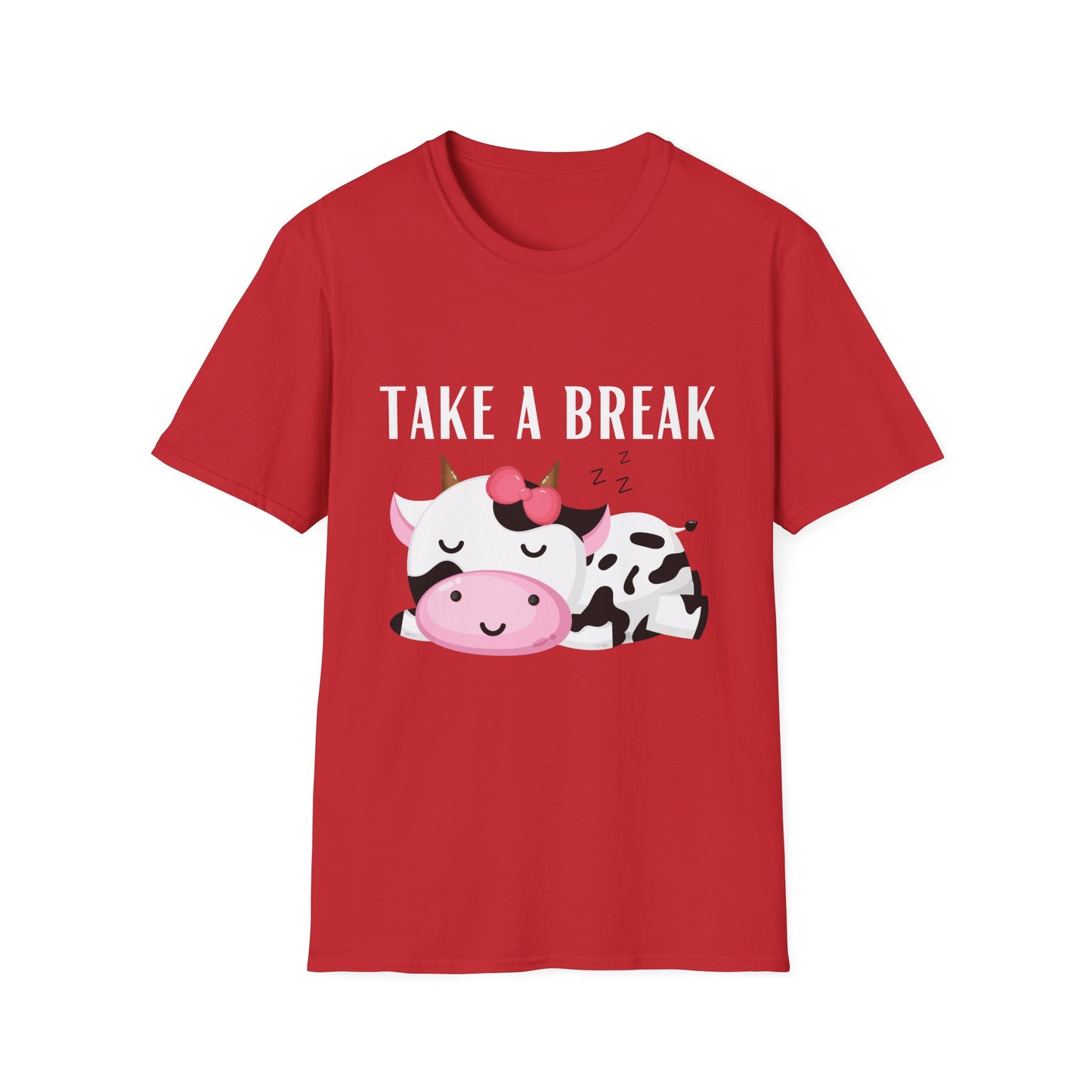Cow T-shirt for Cow Lovers gift Funny Cow Shirt TAKE A BREAK Tee Women's Cozy T-shirt Soft Shirt for Women