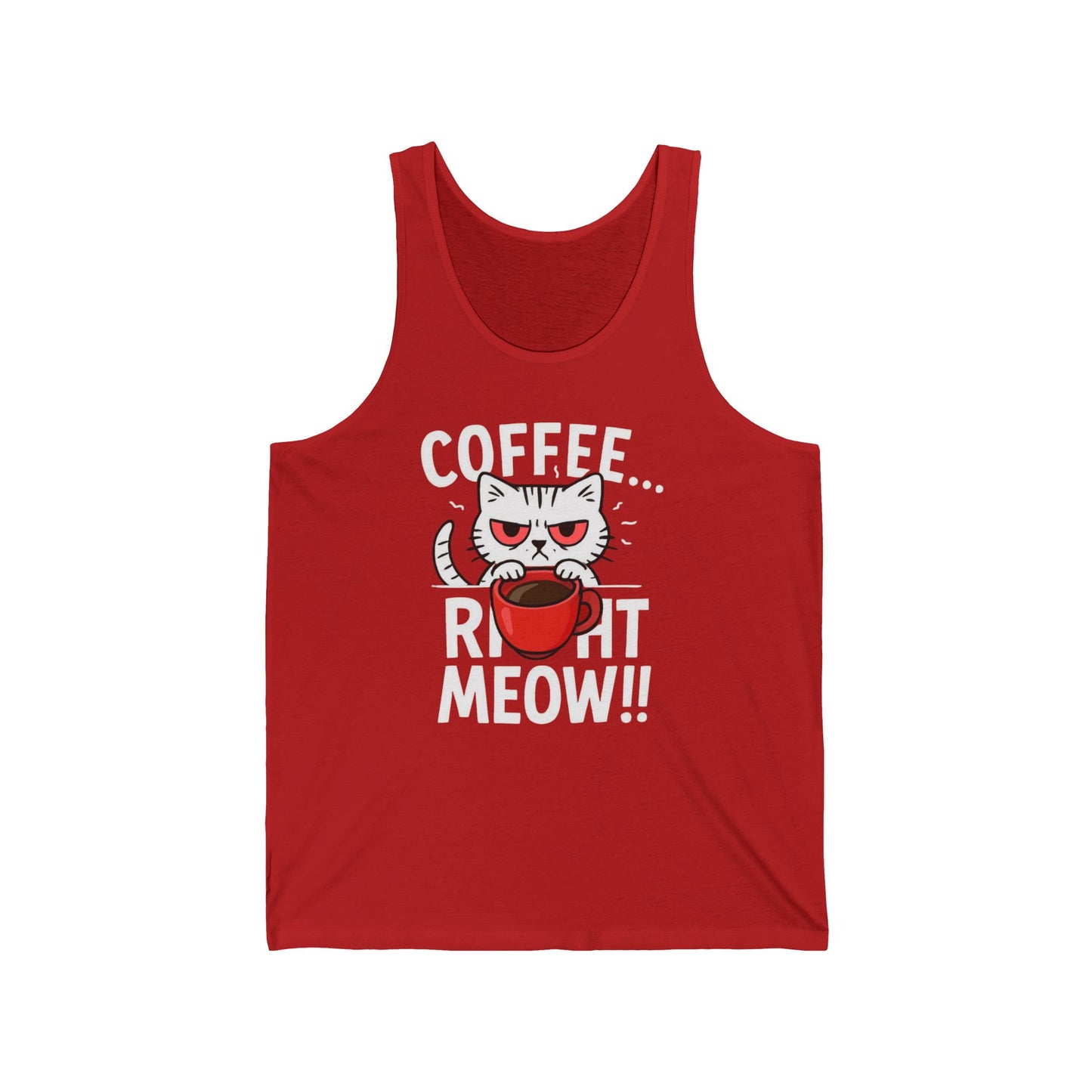 Cats and Coffee Tank Top, Cat Lover Gift, Coffee Lover Shirt, Funny Cat Shirt, Animal Print Tank, Cat Mom Gift