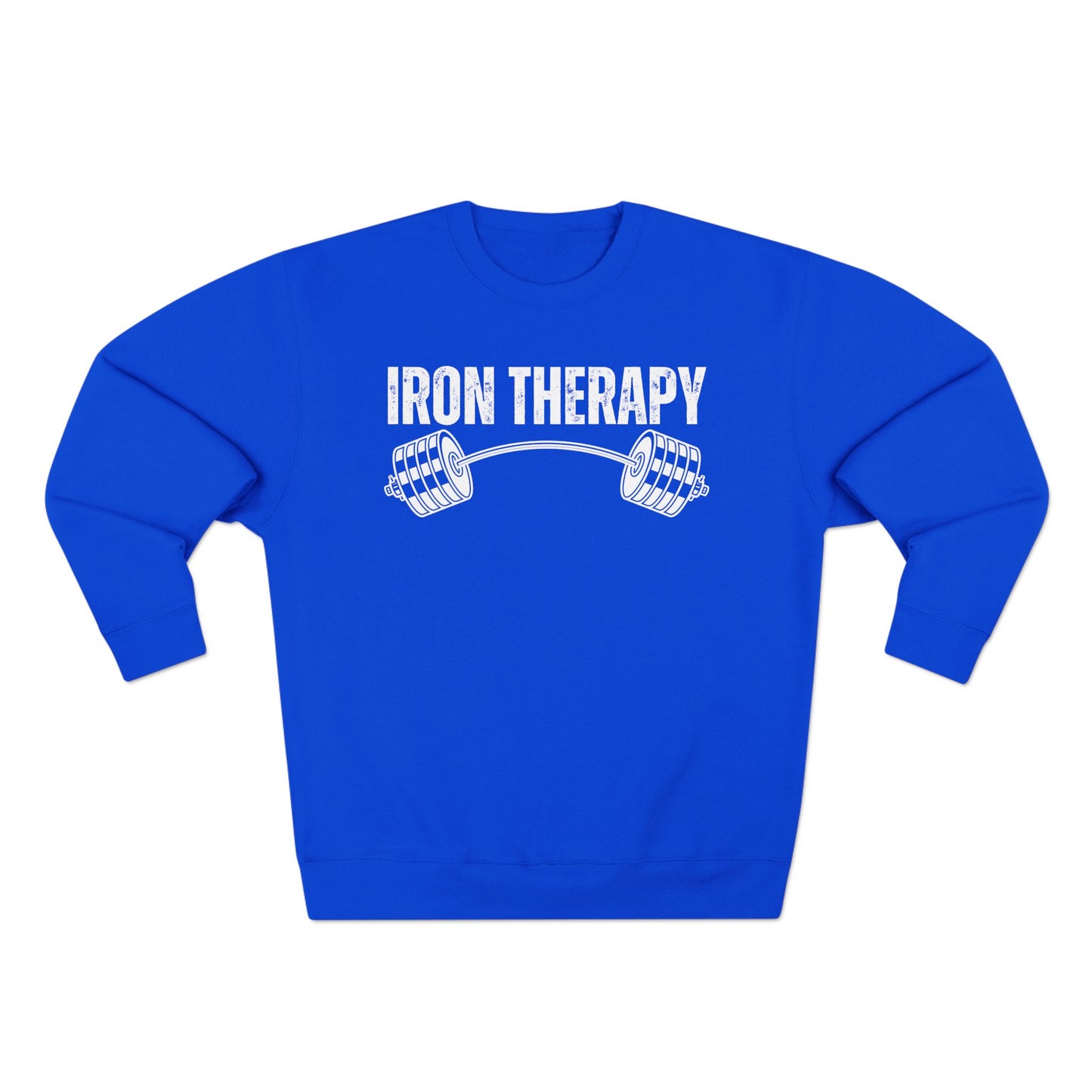 Iron Therapy Unisex Crewneck Sweatshirt, Workout Sweatshirt, Gym Clothes, Fitness Jumper, Exercise Pullover