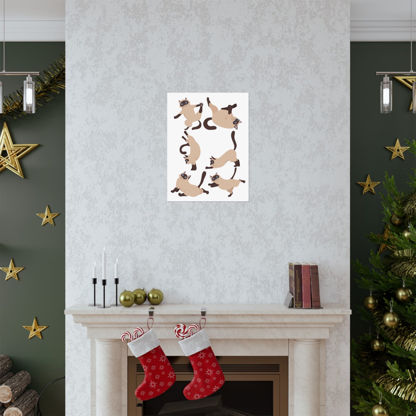 Funny Gym Poster for Cat Lover gift for Cats Mom gifts for Dad Funny Kitty Cats Doing Yoga Posters Workout Fitness Gym rat Wall Art
