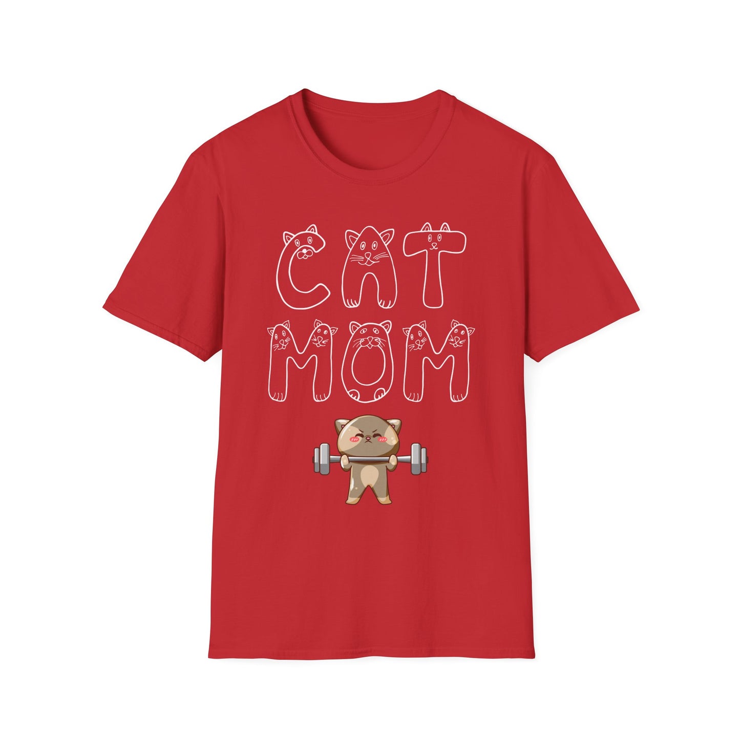 CAT MOM T-Shirt for Cat Mom Gift for cat Lover Gift for Her gifts Funny Cat Weightlifting Shirt -  Cat Lifting Weights T shirts