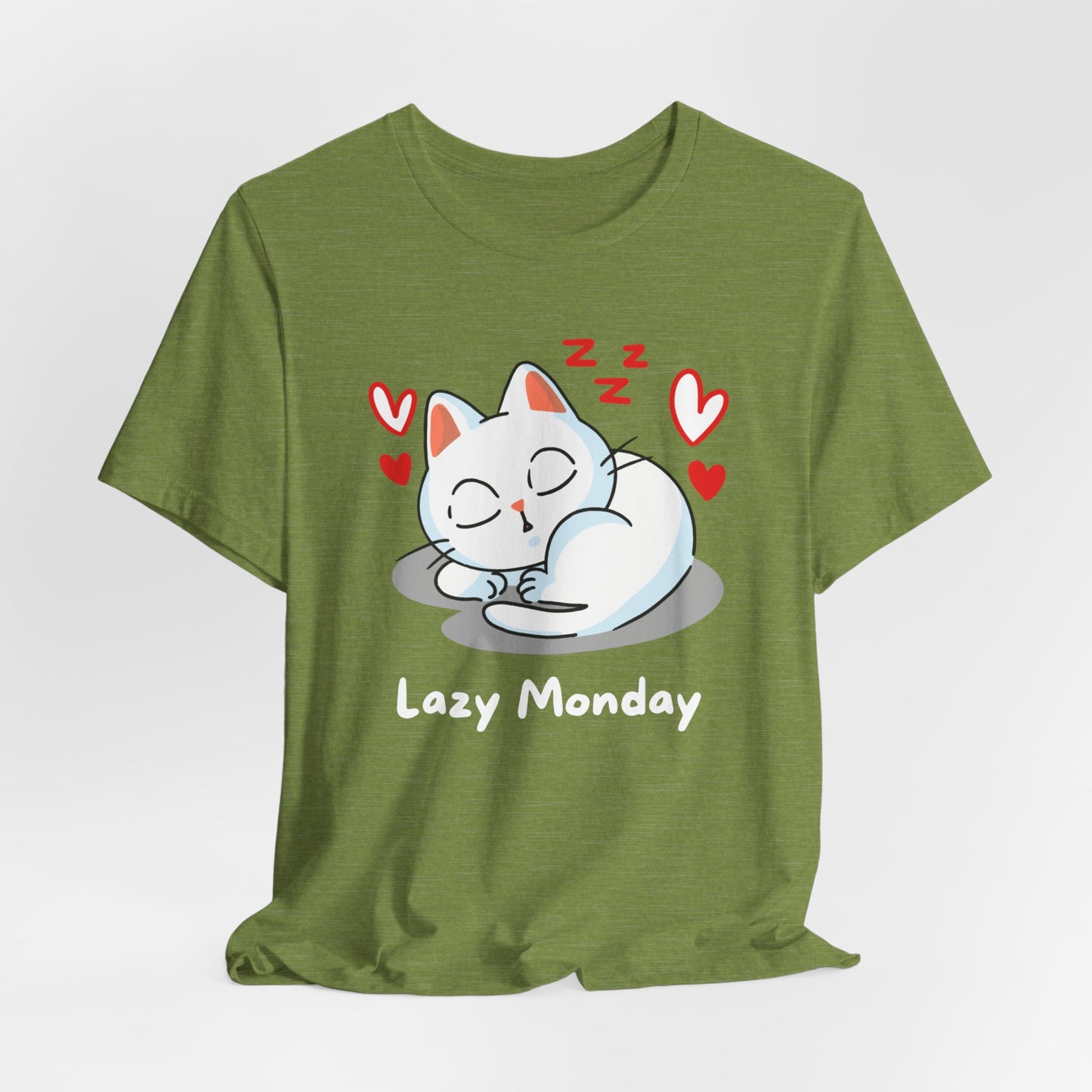 Funny Cat T-shirt for Cat Lover Gift for Her Cute Cat T Shirt for Cat mom GIFTS for Mathers Day Adorable Cat Shirts - Lazy Monday Shirt