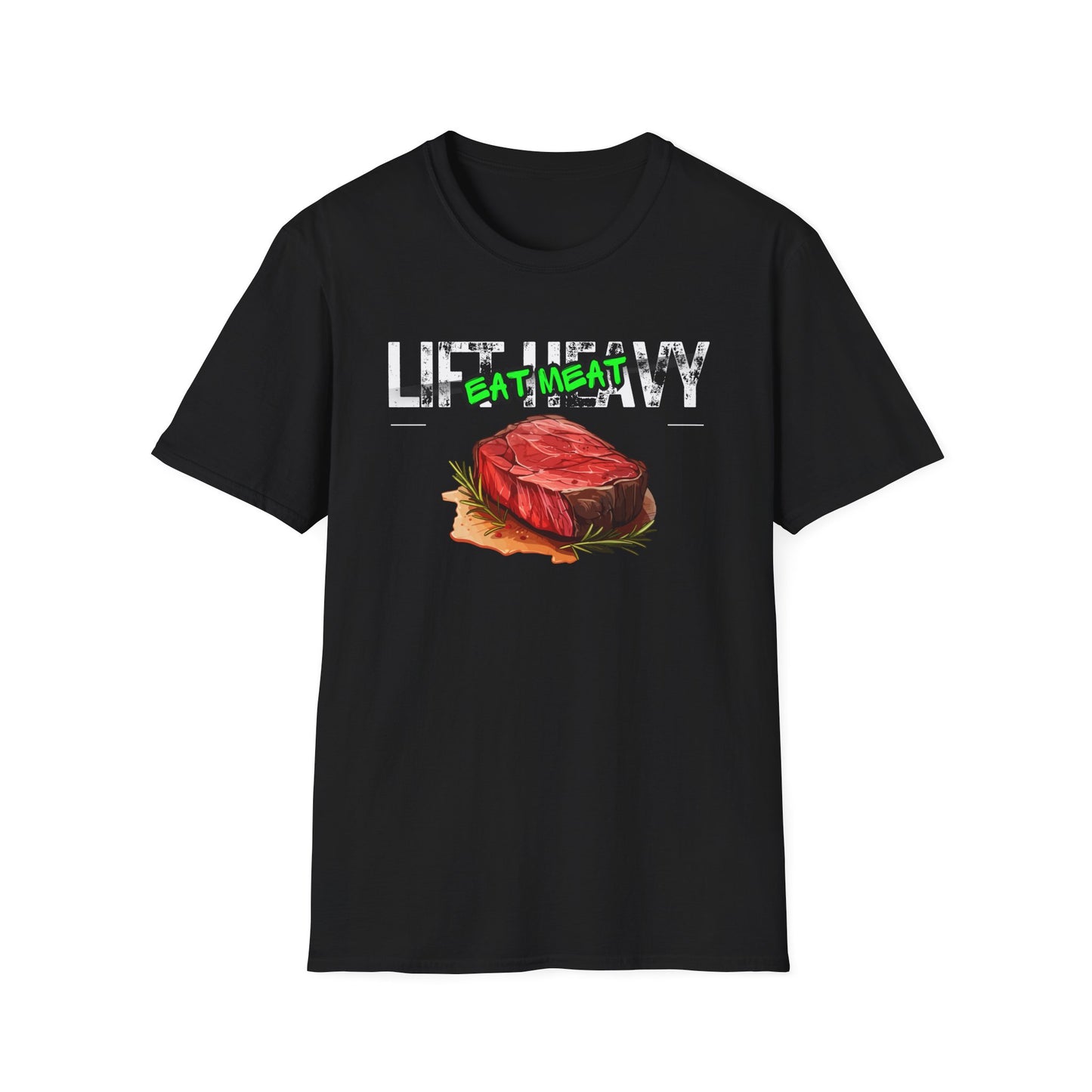 Workout Graphic Tee - lift heavy eat meat - carnivore diet shirt - steak lover gift ideas bbq tshirts