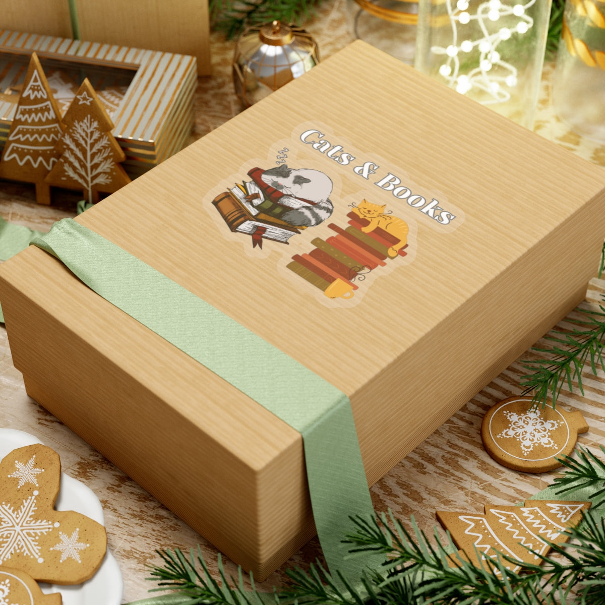 Sticker Cats and Books Stickers for Cat Lover gift for Book Lover Sticker for Book Worm sticker