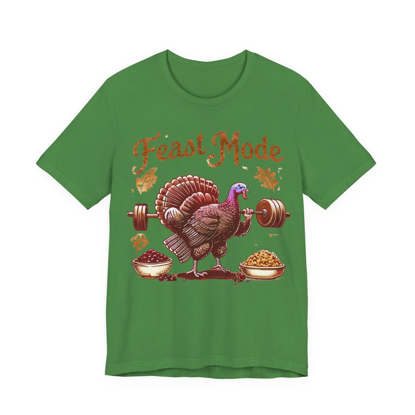 Feast Mode Unisex Tee, Thanksgiving Turkey Weightlifting Shirt, Fitness Gift, Gym Apparel, Foodie T-Shirt