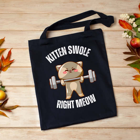 Cat Weightlifting Tote Bag for Gym Lover gifts for Cats Mom Totes Funny Cat Tote Bags for Cat Dad gift Powerlifting Kitty Workout Bags