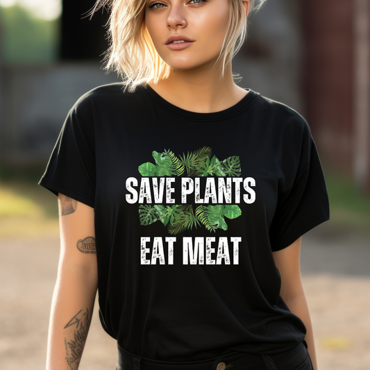 Carnivore Tshirt for Funny Meat T-shirt for Carnivore gift Funny T-shirt for Grilling gift Chef gift for BBQ Lover Tee Save Plants Eat MEAT