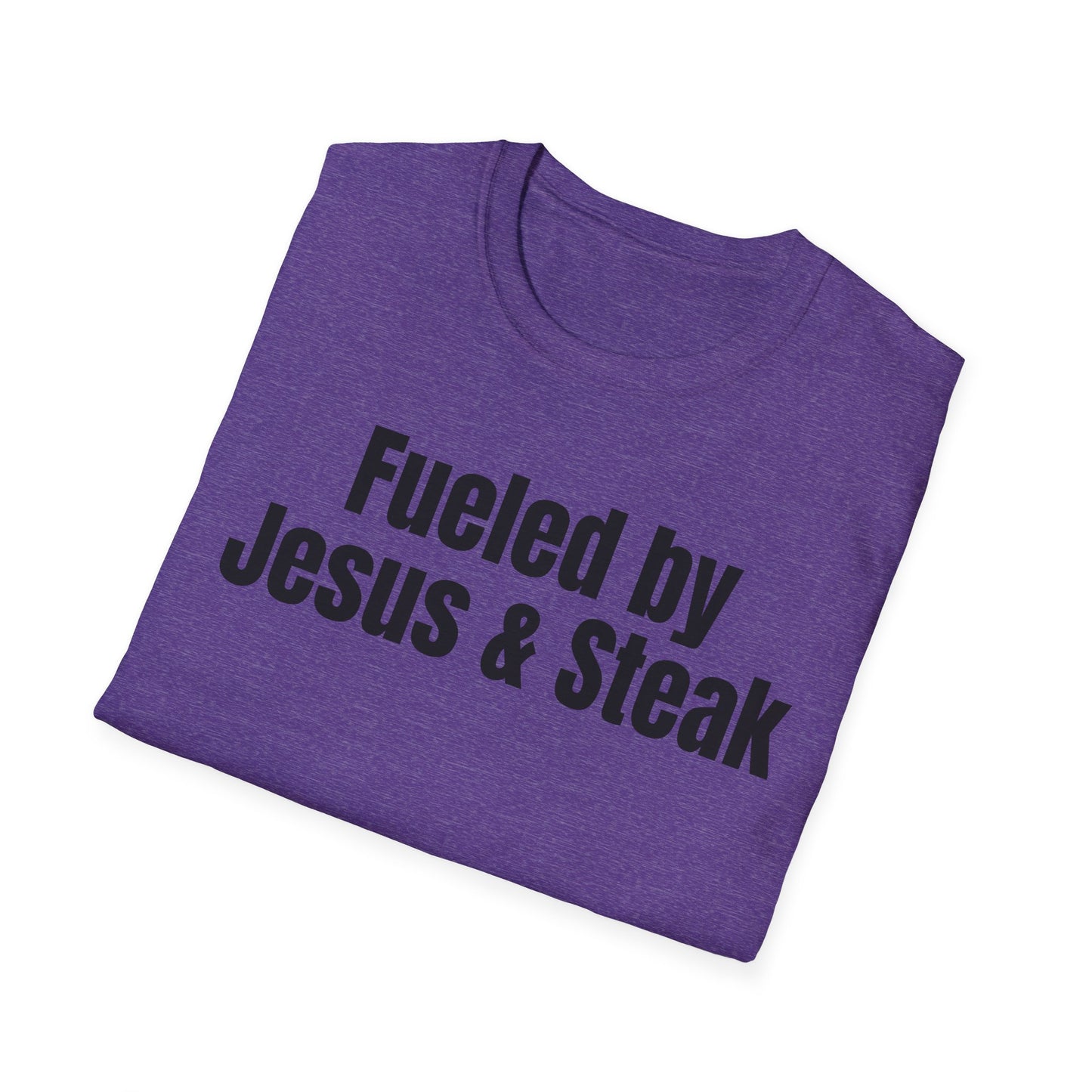 Fueled By Jesus and Steak Shirt for Christian Tshirts for the Gym t shirts for him gifts for her Christian Workout Shirts for Steak Lovers
