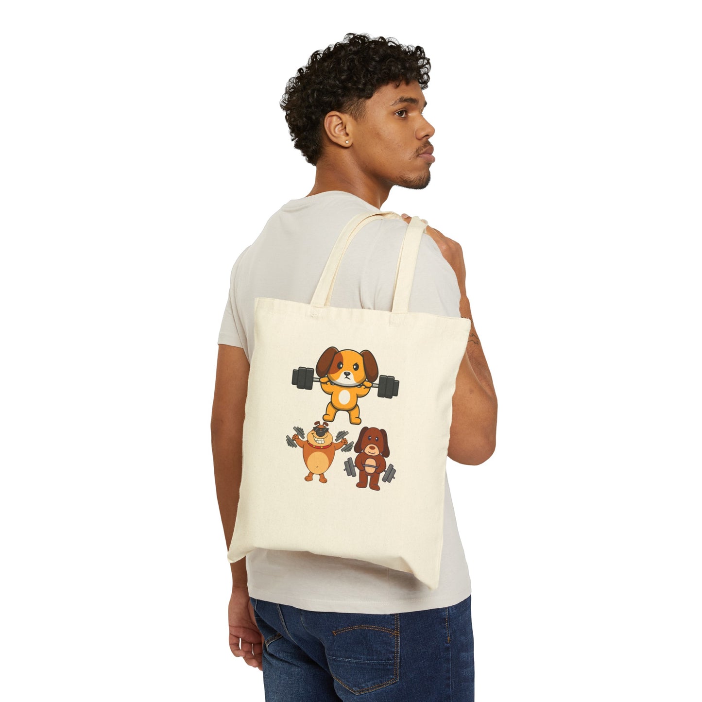 Funny Dog Working Out Tote Bag Funny Gym Bags for Dogs Lovers gifts for Dog Dad Fitness Tote Bag for Workout lover