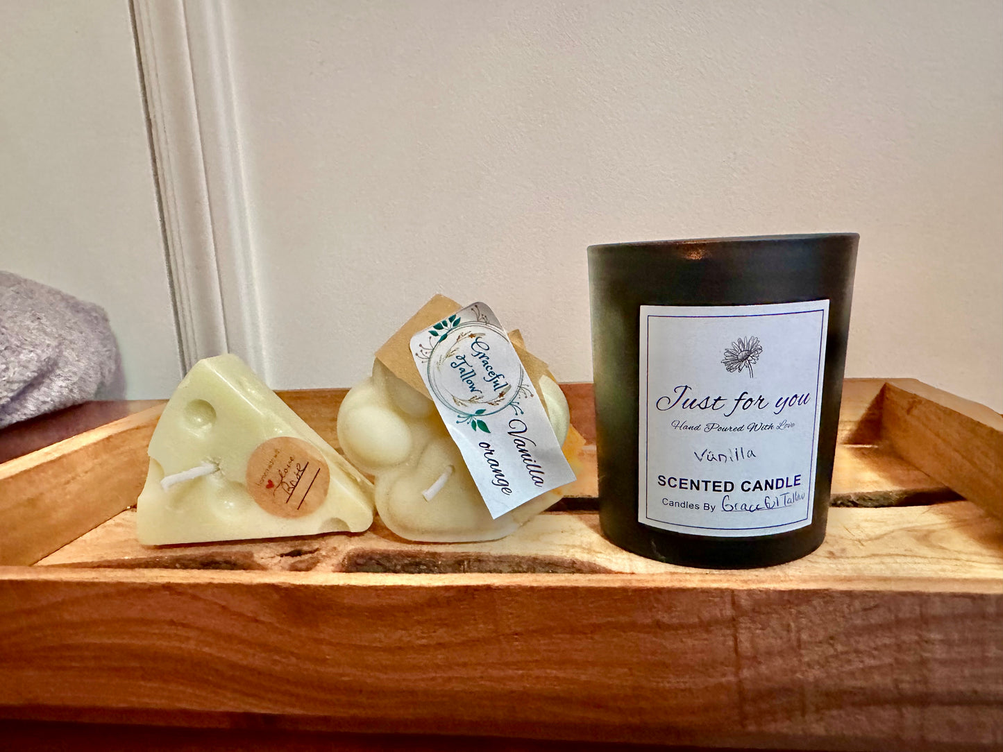 Honey Tallow Beeswax Candle All Natural Beef Tallow Candles Beeswax Candle Michigan Honey Candle Essential Oils