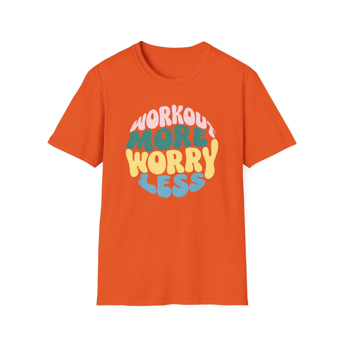 Workout More Worry Less TShirt for Gym T Shirts for Gym Rats gifts for Christmas presents for Fitness Freaks TShirts for Her gifts