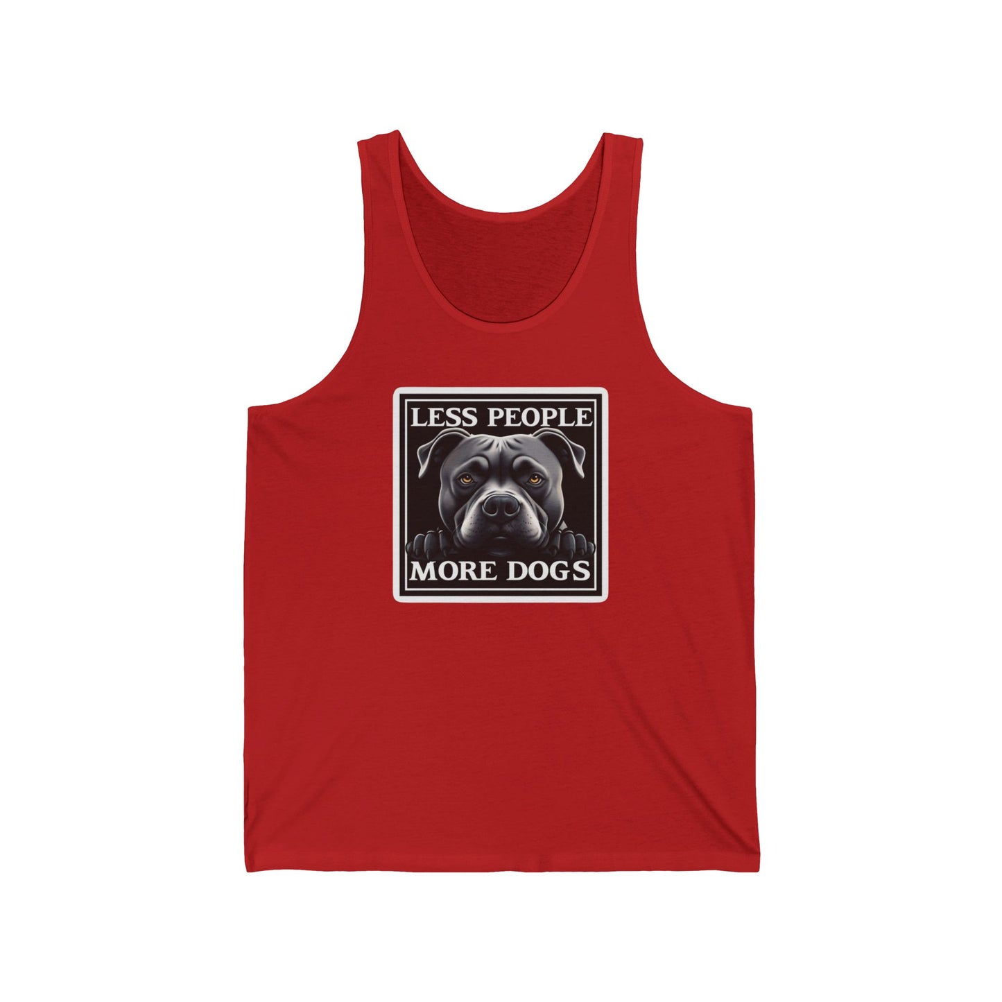 Pit Bull Owner Tank Top, Less People More Dogs Shirt, Unisex Jersey Tank for Dog Lovers, Cute Puppy Gift, Sleeveless Tee, Dog Mom Apparel