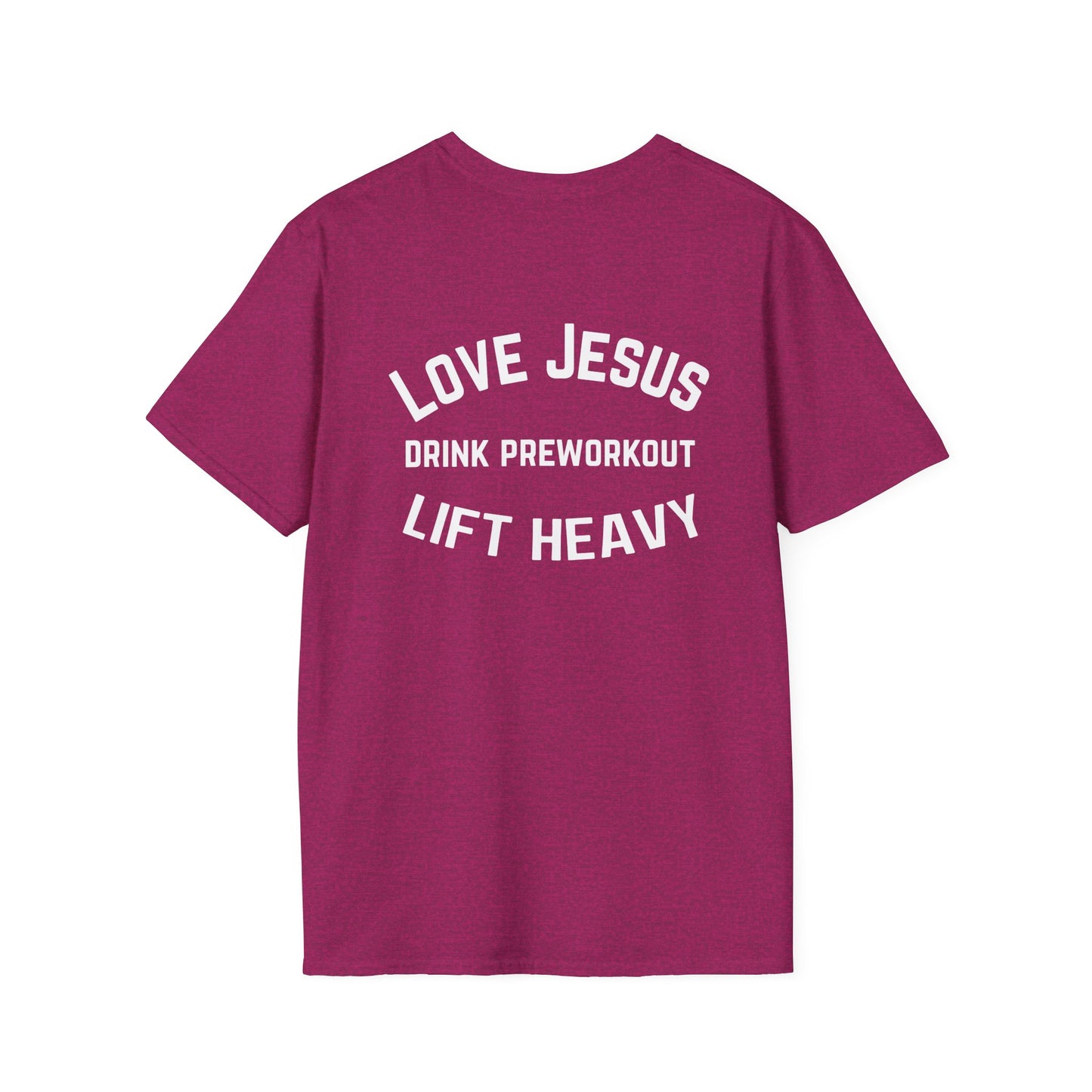 Christian gym Tees for Workout T-shirts for Christians gifts for gym rats gift Love Jesus Drink Pre Workout Lift Heavy Shirts Weightlift