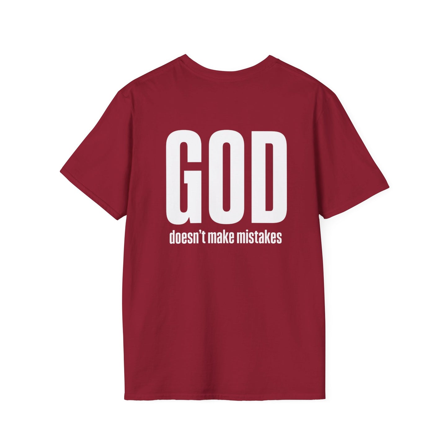 God Doesn't Make Mistakes Christian T-Shirt, Inspirational Religious Tee, Christian apparel Comfortable Christian Apparel, All Sizes