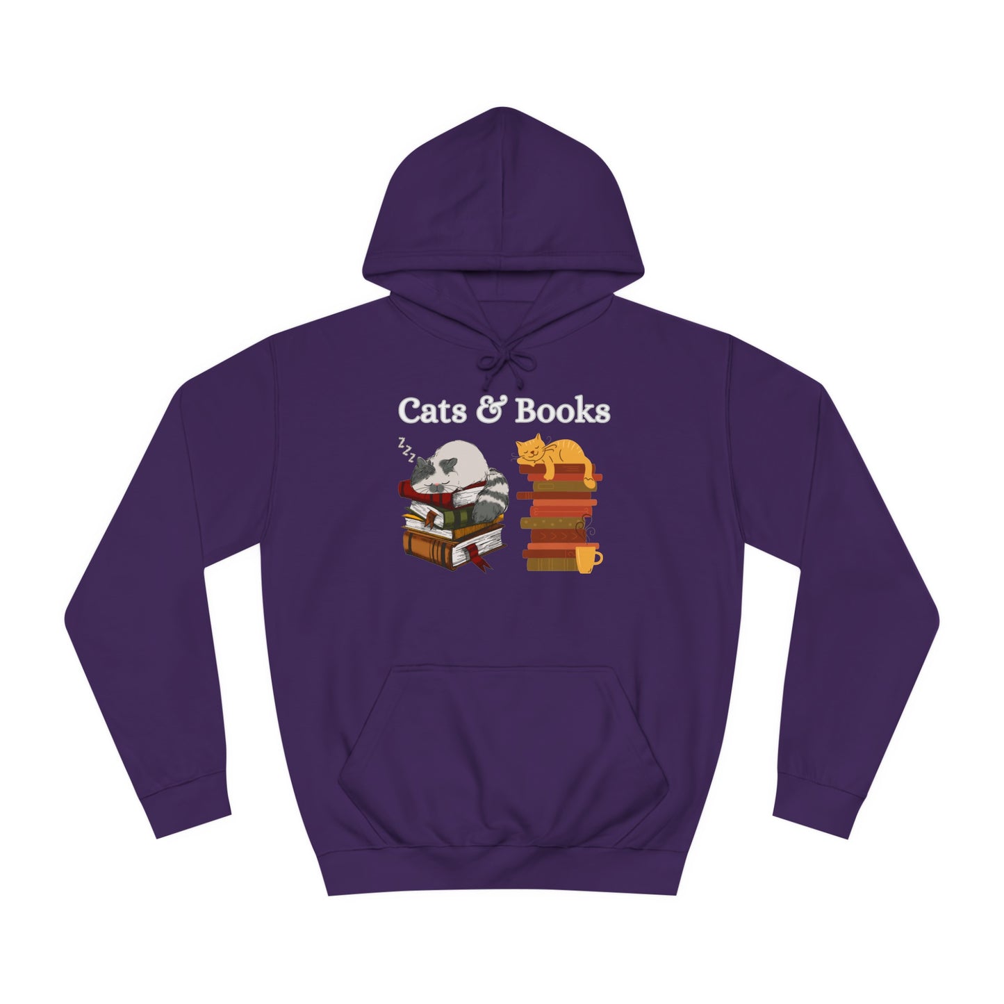 CATS & Books Hoodie Funny Cat Hoodies for Book Lover gift for Cat Love gift for Her - Cats and Books Hooded SweatShirt