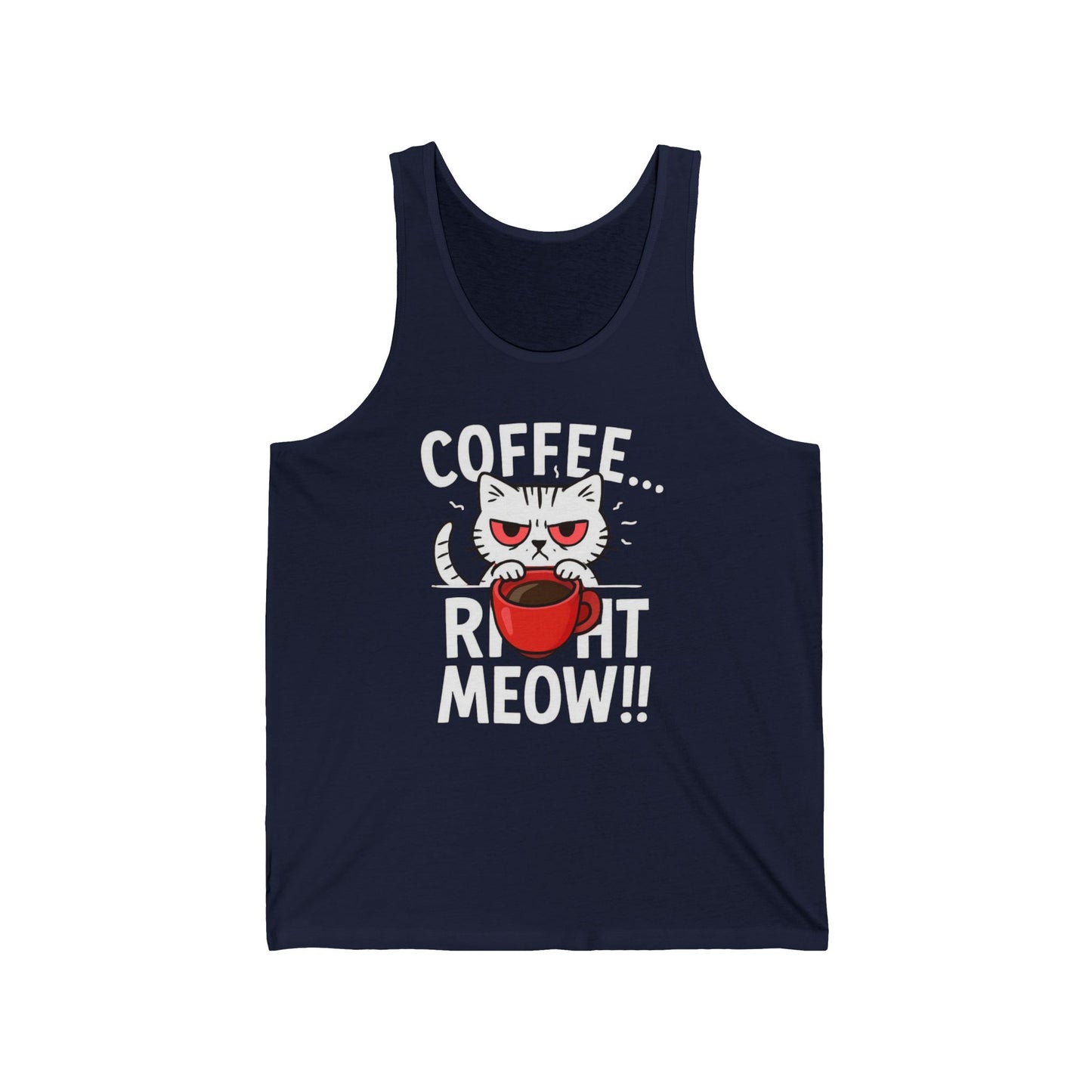 Cats and Coffee Tank Top, Cat Lover Gift, Coffee Lover Shirt, Funny Cat Shirt, Animal Print Tank, Cat Mom Gift