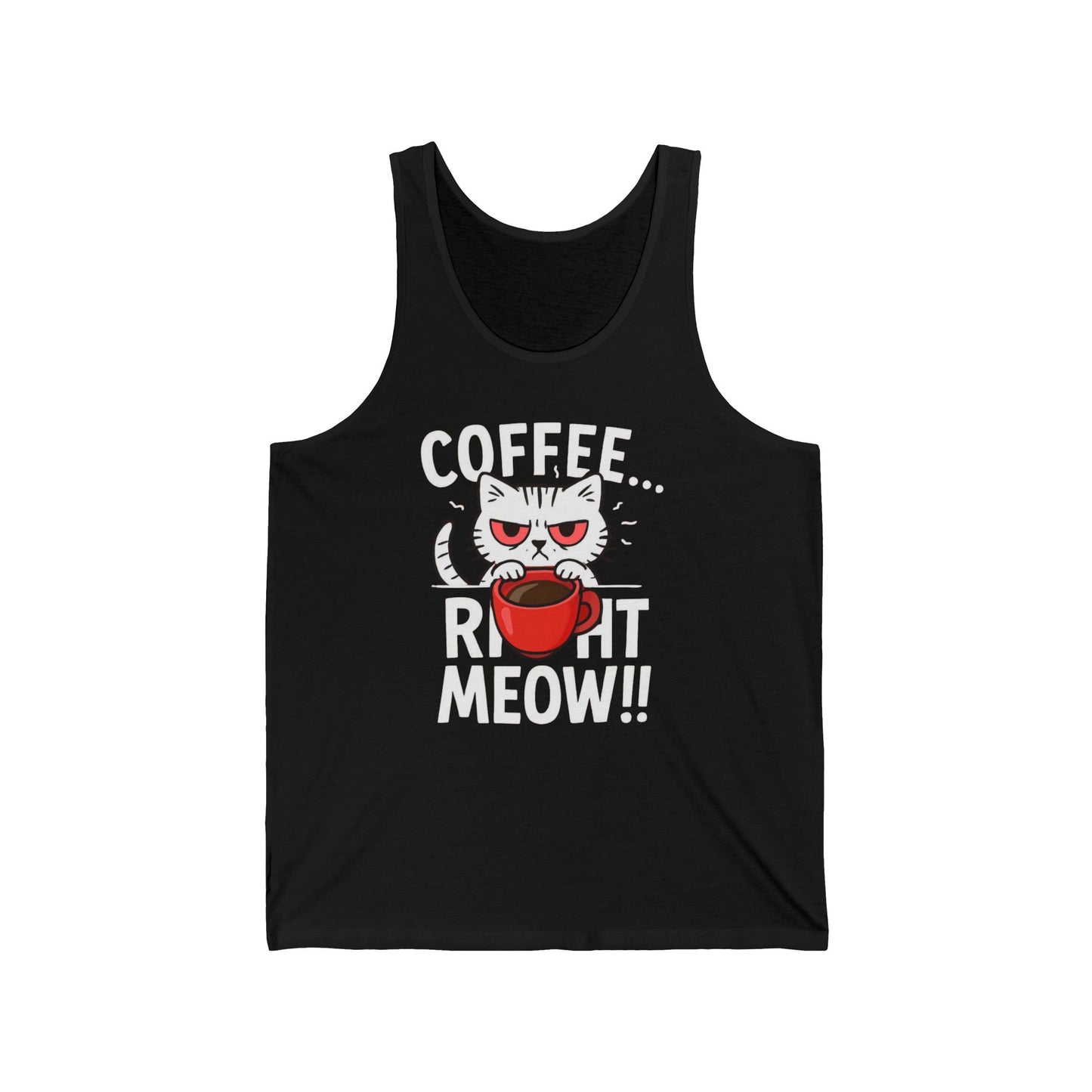 Cats and Coffee Tank Top, Cat Lover Gift, Coffee Lover Shirt, Funny Cat Shirt, Animal Print Tank, Cat Mom Gift