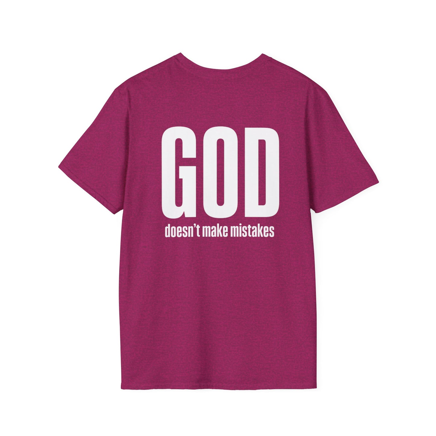 God Doesn't Make Mistakes Christian T-Shirt, Inspirational Religious Tee, Christian apparel Comfortable Christian Apparel, All Sizes