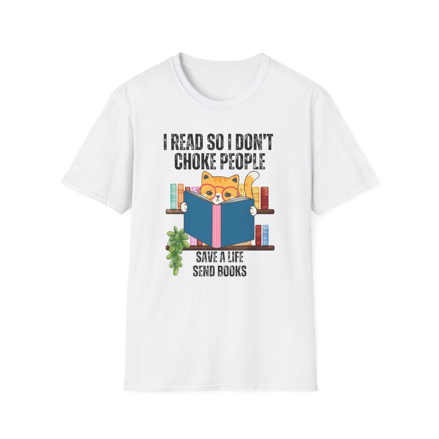 Cat Book Shirts for Reading Lover gift for Cat Mom gifts for Bookworm T-shirts Funny Bookish T Shirt I read so I don't choke people