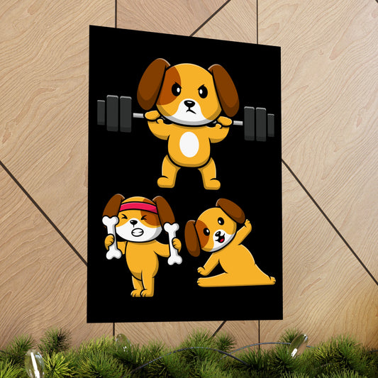 Gym Dog Poster Funny Dogs working Out Posters for Dog Lover gift for Fitness Lover Gym Rat Dog Mom Dog Dad Dogs Lifting Weights