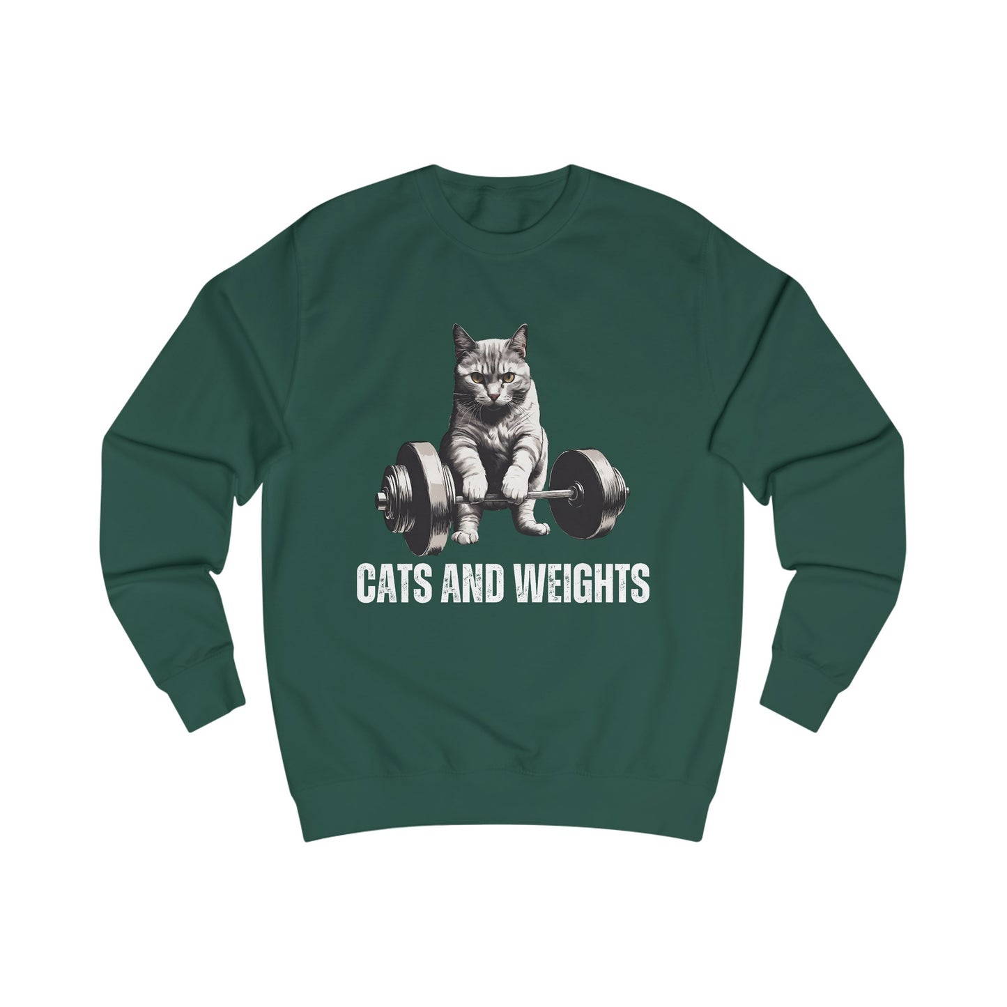 Cat Deadlifting SweatShirt for Cat Lover gift for Powerlifting Cat Sweater - Funny Sweatshirt - Cat Weightlifting for Cat Lover Pullover