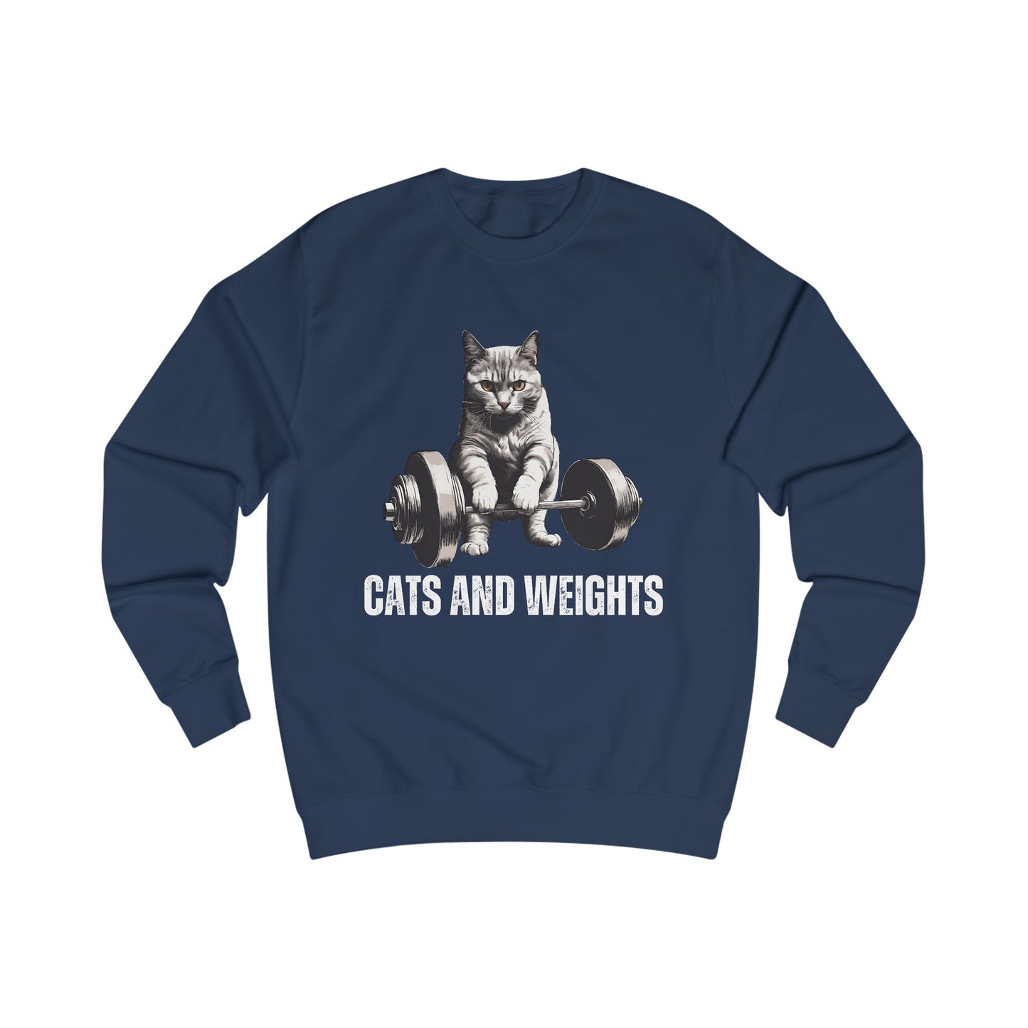 Cat Deadlifting SweatShirt for Cat Lover gift for Powerlifting Cat Sweater - Funny Sweatshirt - Cat Weightlifting for Cat Lover Pullover