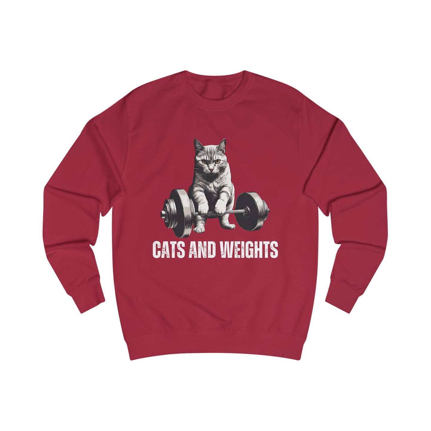Cat Deadlifting SweatShirt for Cat Lover gift for Powerlifting Cat Sweater - Funny Sweatshirt - Cat Weightlifting for Cat Lover Pullover