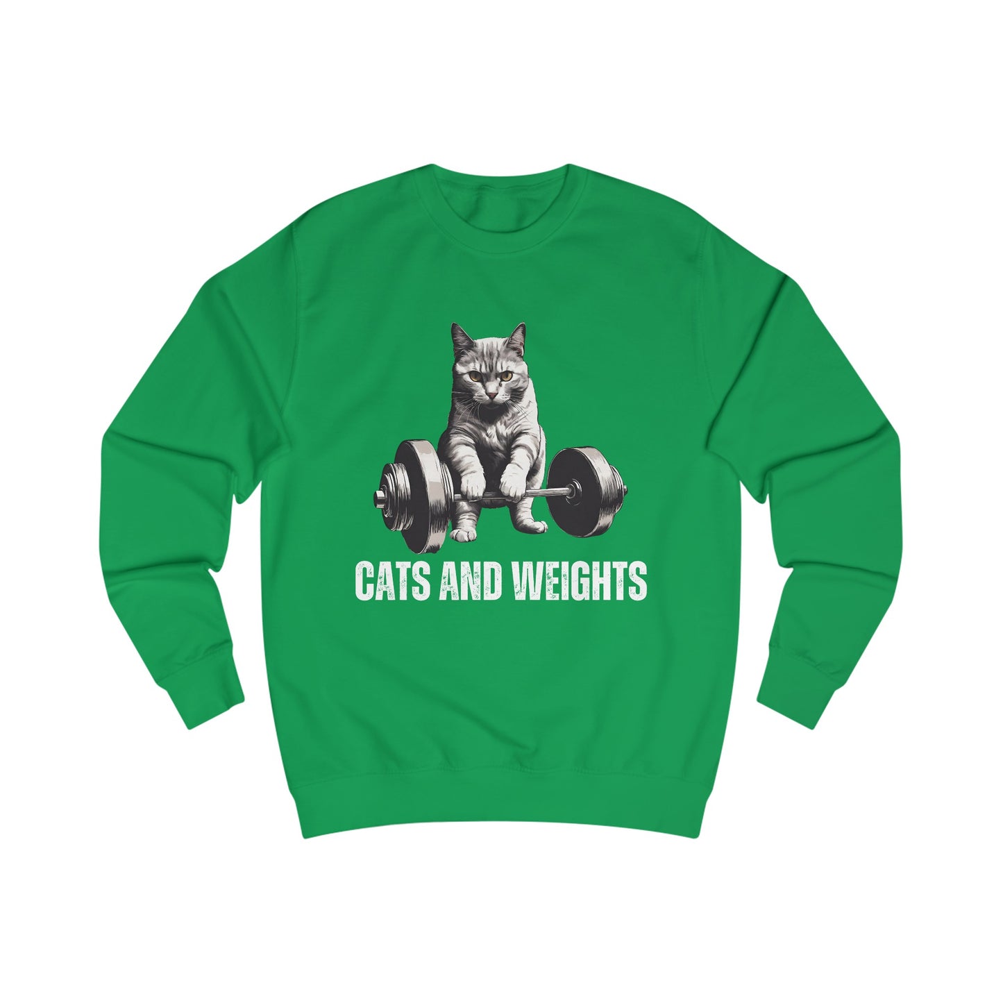 Cat Deadlifting SweatShirt for Cat Lover gift for Powerlifting Cat Sweater - Funny Sweatshirt - Cat Weightlifting for Cat Lover Pullover