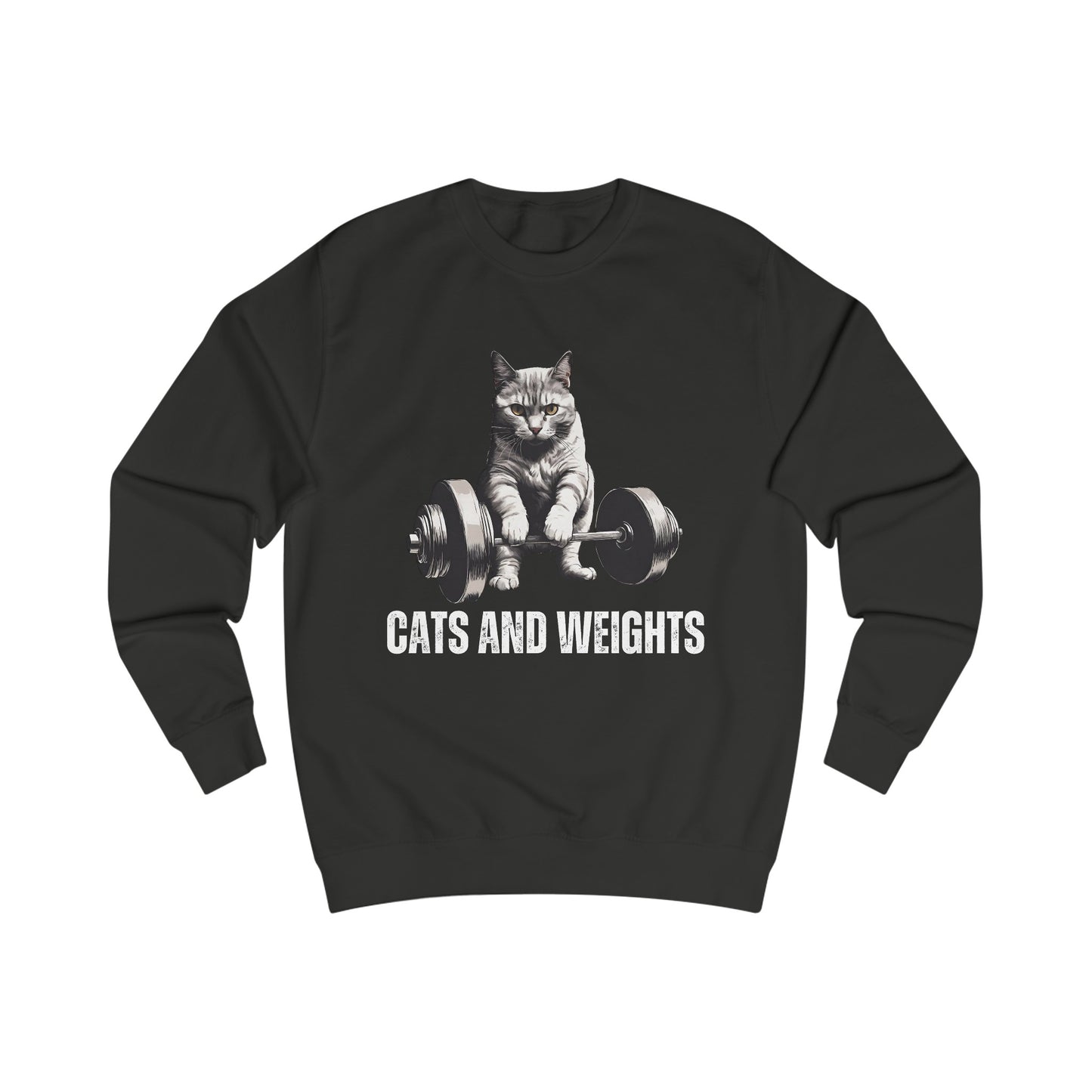 Cat Deadlifting SweatShirt for Cat Lover gift for Powerlifting Cat Sweater - Funny Sweatshirt - Cat Weightlifting for Cat Lover Pullover