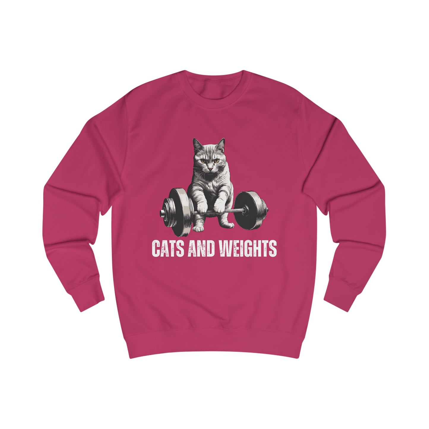 Cat Deadlifting SweatShirt for Cat Lover gift for Powerlifting Cat Sweater - Funny Sweatshirt - Cat Weightlifting for Cat Lover Pullover