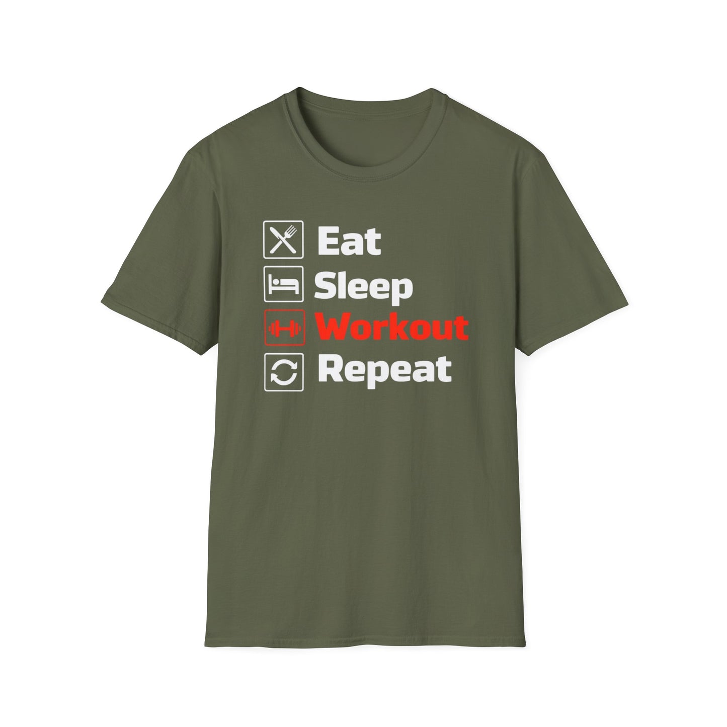Eat Sleep Workout Repeat TShirt for Gym Shirts for Workout Tops for Gym Lover gift ideas for CHristmas gift for Powerlifter T-shirt for Him
