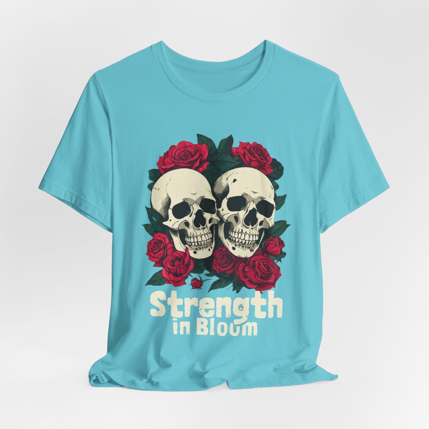 Strength in Bloom Gym Shirt, Floral Workout Tee, Fitness Top, Activewear T-Shirt, Exercise Apparel, Gym Lover Gift