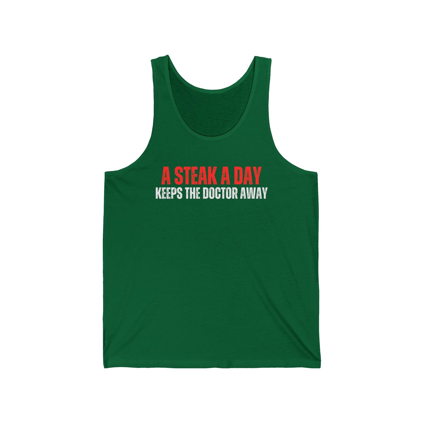 Funny Meat Tank Top Steak Lover T-shirt gift for Meat Lover Gift Meat lovers Shirt Carnivore  A Steak A Day Keeps The Doctor Away Gym Workout Tank Tops