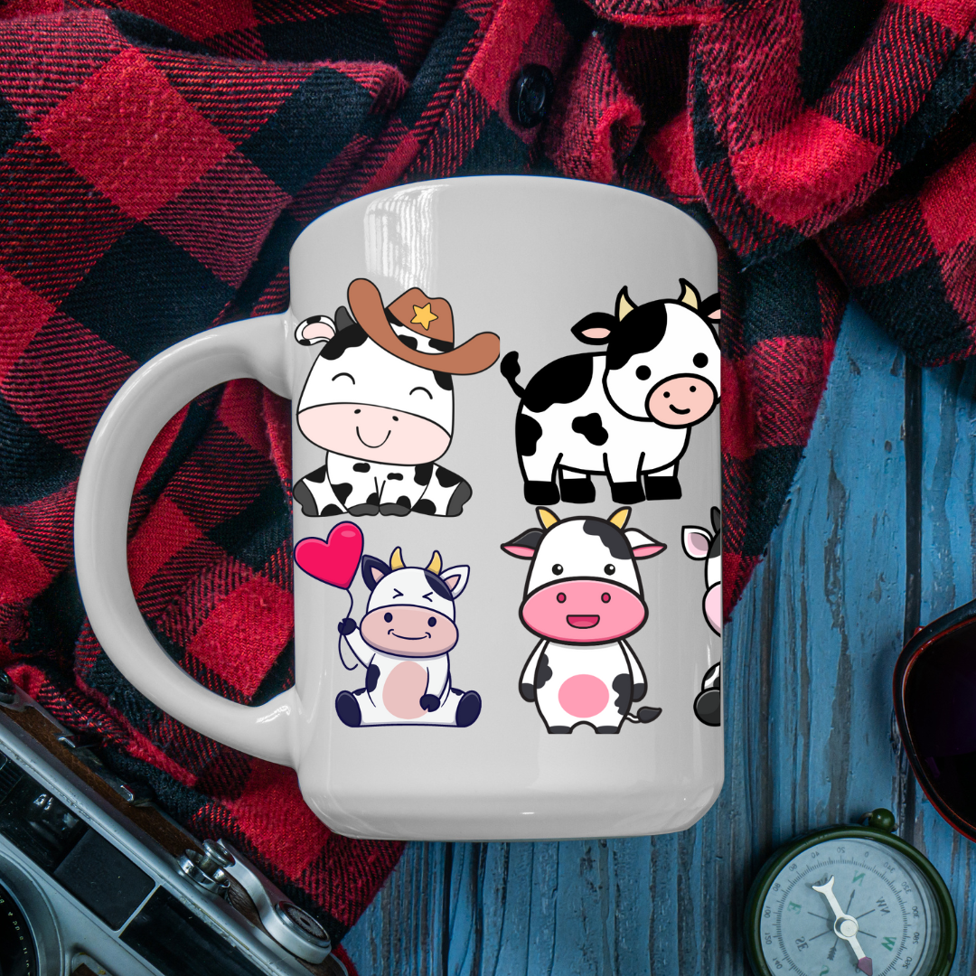 Cute Cow Mug for Coffee Lover gift for Cow Lover gift for Her, Funny Cow Coffee Mug for Farmer gift for Farm girl gift for Cow girl