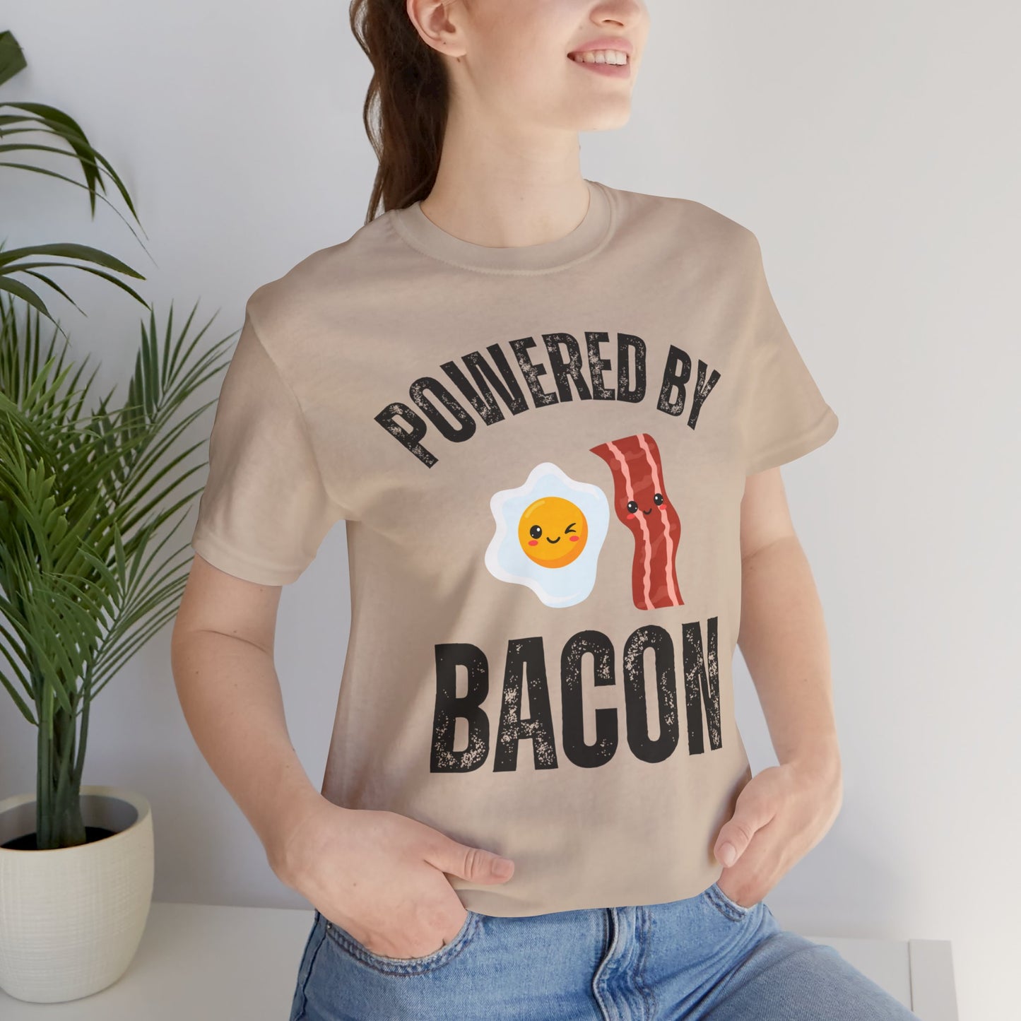 Funny Bacon & Egg T-shirt for Meat Lover Gift for Bacon Lover Shirt for Carnivore gift for Meat T Shirt Powered By BACON Tee