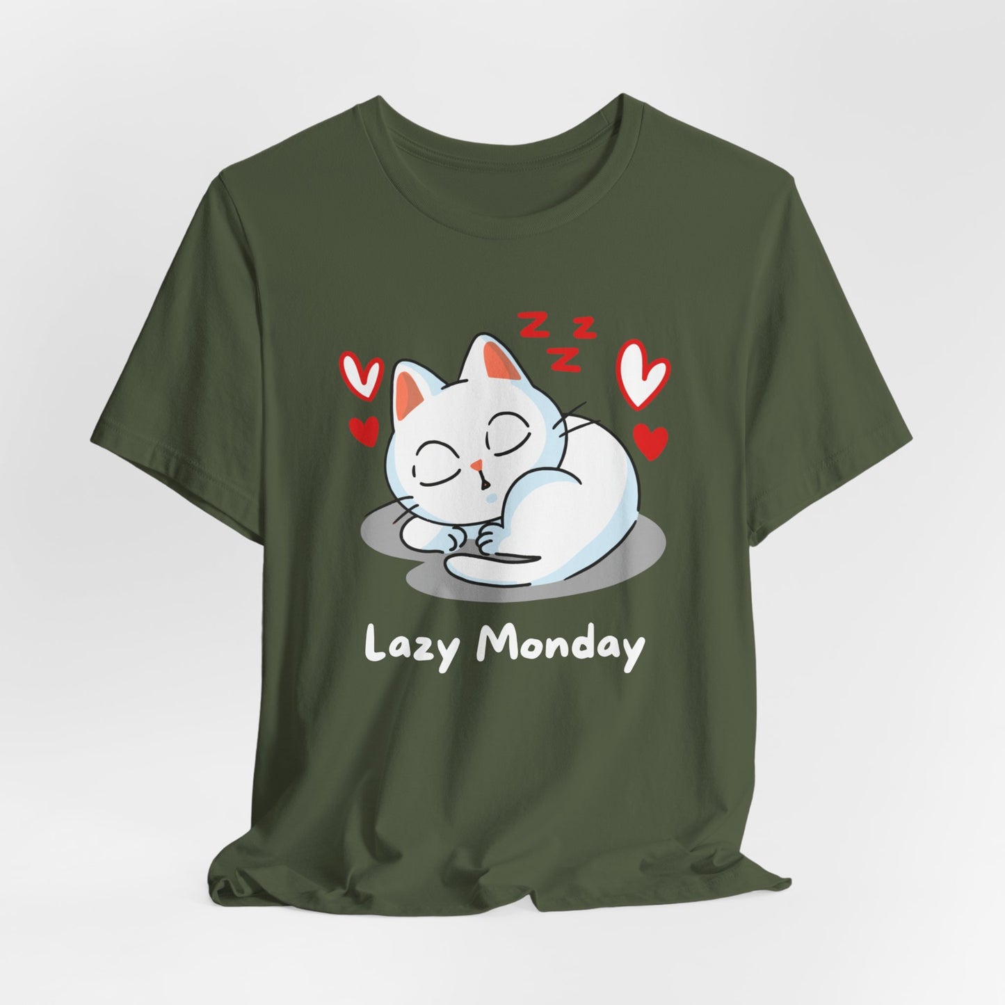Funny Cat T-shirt for Cat Lover Gift for Her Cute Cat T Shirt for Cat mom GIFTS for Mathers Day Adorable Cat Shirts - Lazy Monday Shirt