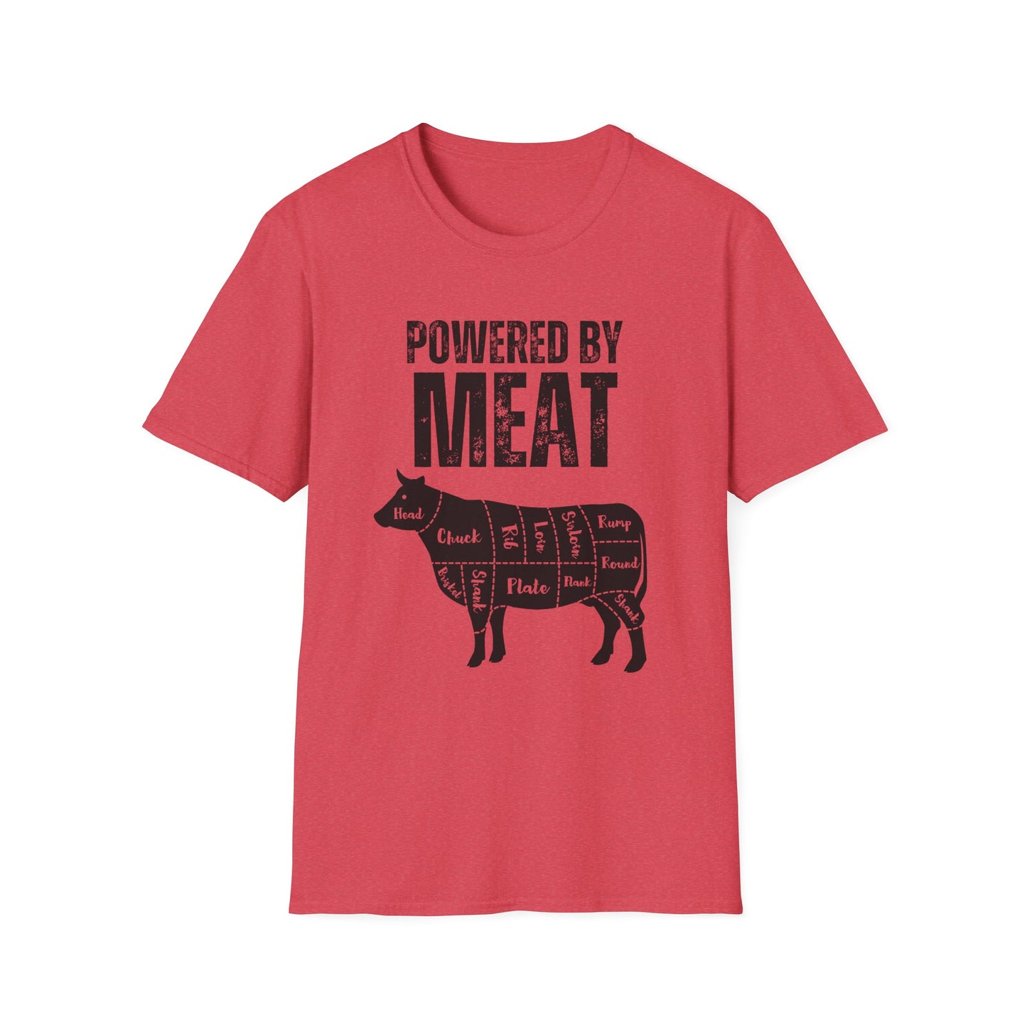 Powered By Meat T-shirt Funny Food T Shirt for Foodie gift for Her gifts for Friends Meat Lover gift for Carnivore Shirt